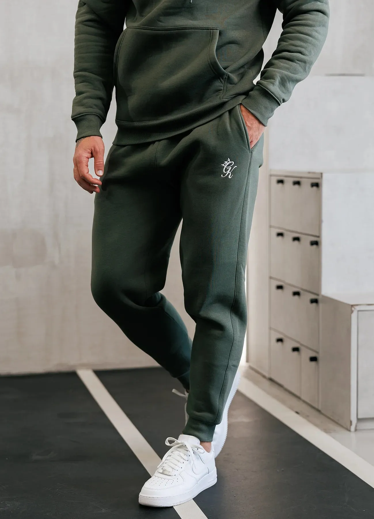 Gym King Fundamental Fleece Crew Tracksuit - Deep Olive sold by The Gym King product image thumbnail 4