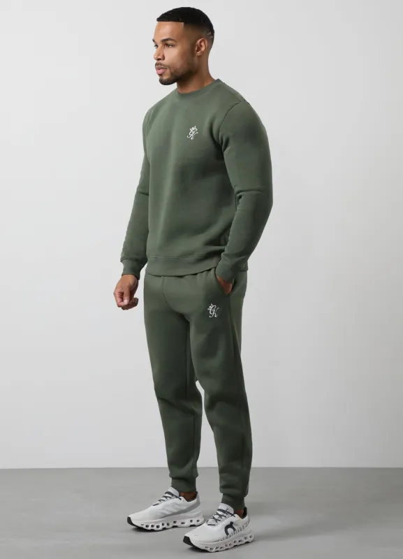 Gym King Fundamental Fleece Crew Tracksuit - Deep Olive sold by The Gym King