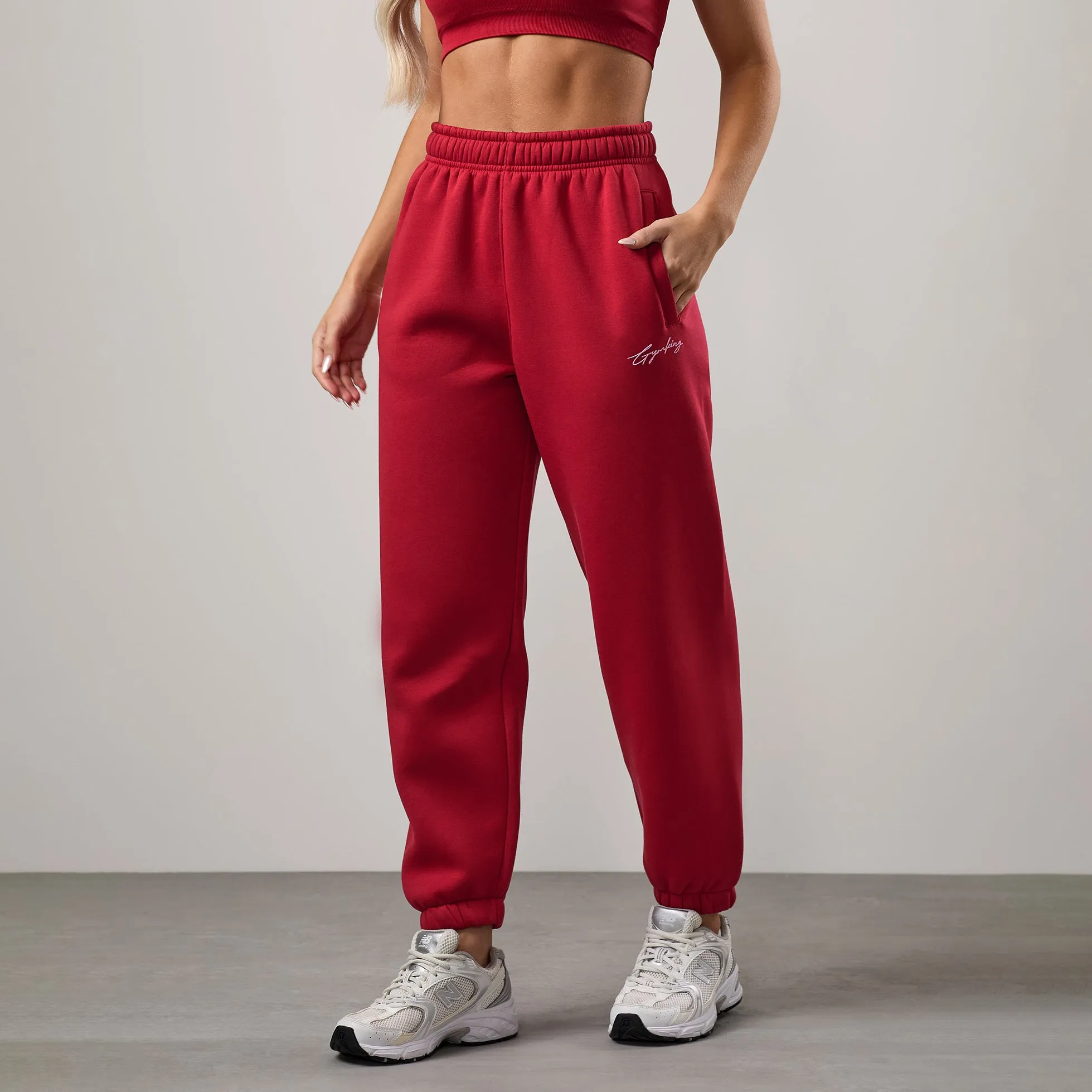 Gym King Script Mindset Relaxed Fit Jogger - Scarlet Red sold by The Gym King product image thumbnail 2