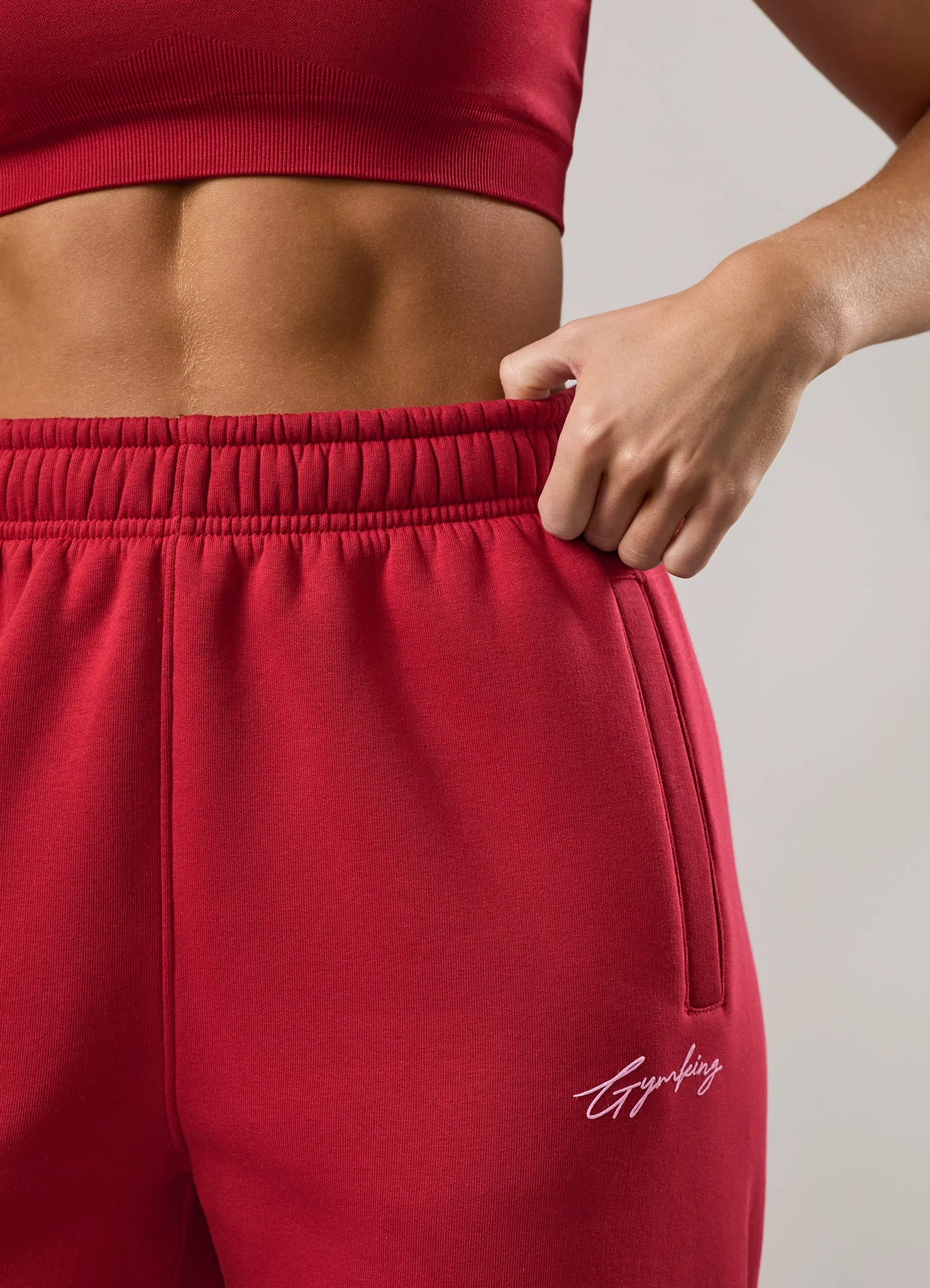 Gym King Script Mindset Relaxed Fit Jogger - Scarlet Red sold by The Gym King product image thumbnail 5