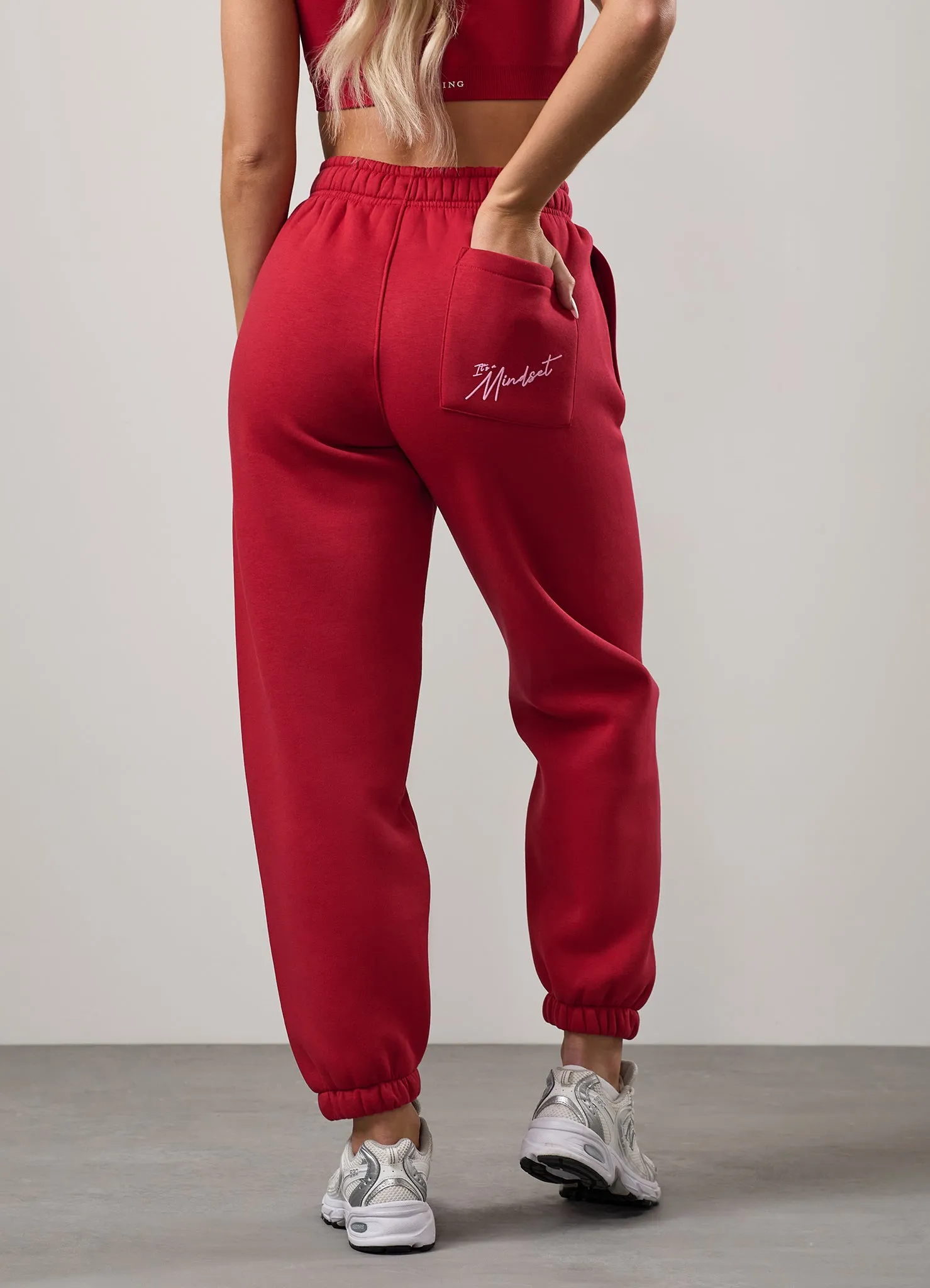 Gym King Script Mindset Relaxed Fit Jogger - Scarlet Red sold by The Gym King