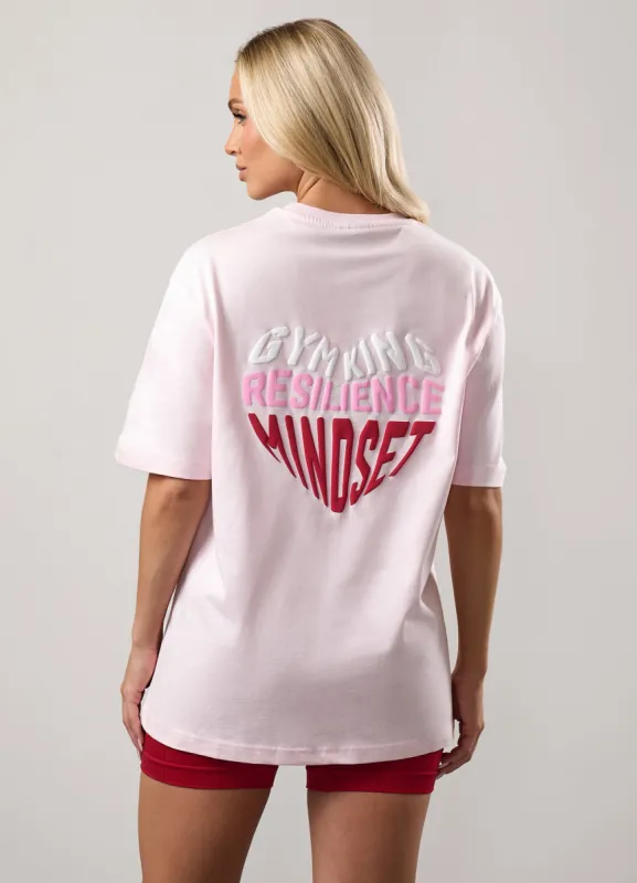 Gym King Script Mindset Boyfriend Tee - Pink sold by The Gym King