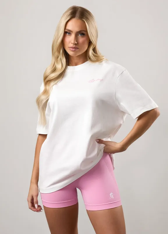 Gym King Script Mindset Boyfriend Tee - Cream sold by The Gym King