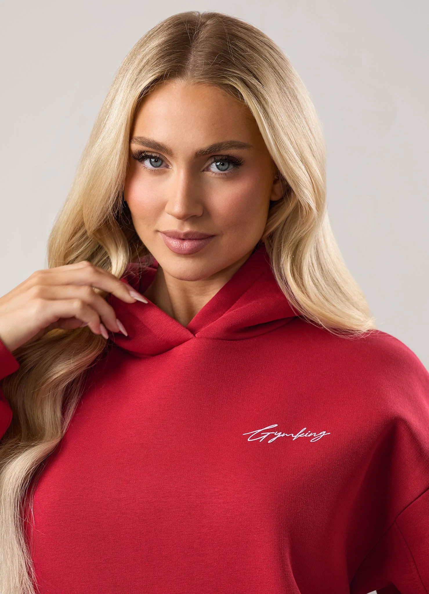 Gym King Script Mindset Oversized Fit Hood - Scarlet Red sold by The Gym King product image thumbnail 4