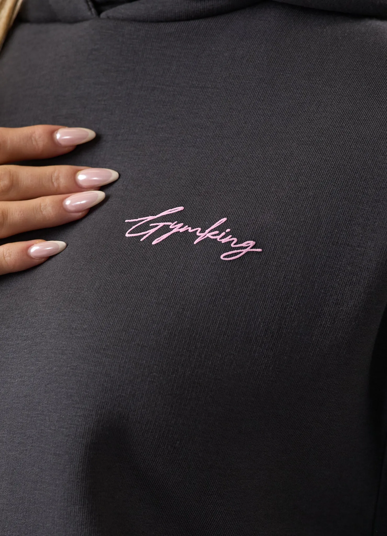 Gym King Script Mindset Oversized Fit Hood - Dark Pewter sold by The Gym King product image thumbnail 5