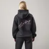 Gym King Script Mindset Oversized Fit Hood - Dark Pewter sold by The Gym King