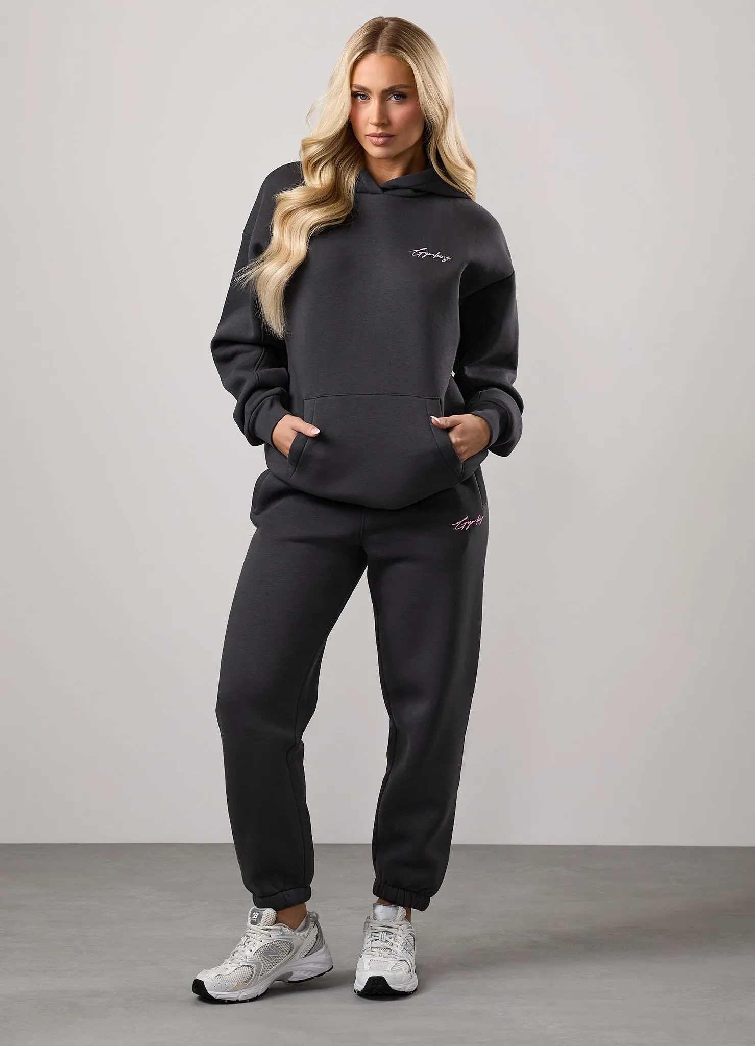 Gym King Script Mindset Tracksuit - Dark Pewter sold by The Gym King