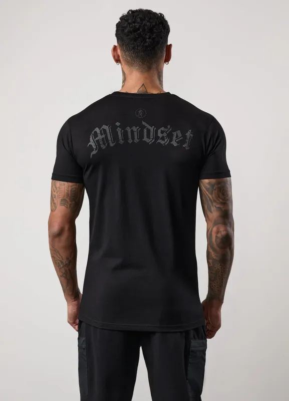 Gym King Mindset Distressed Print Tee - Black sold by The Gym King