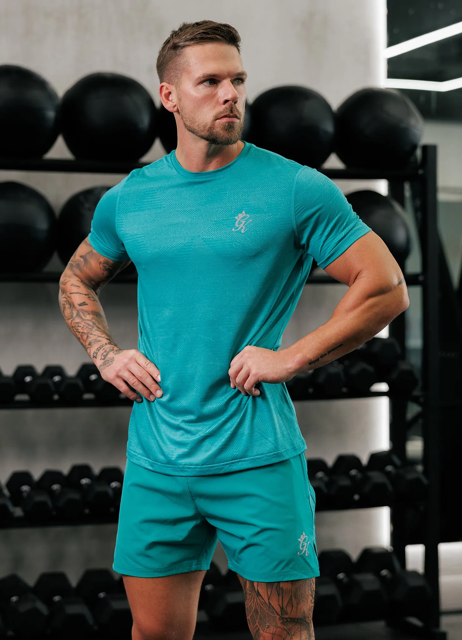 Gym King Geometric Knit 5" Short - Ultra Marine Green sold by The Gym King product image thumbnail 3