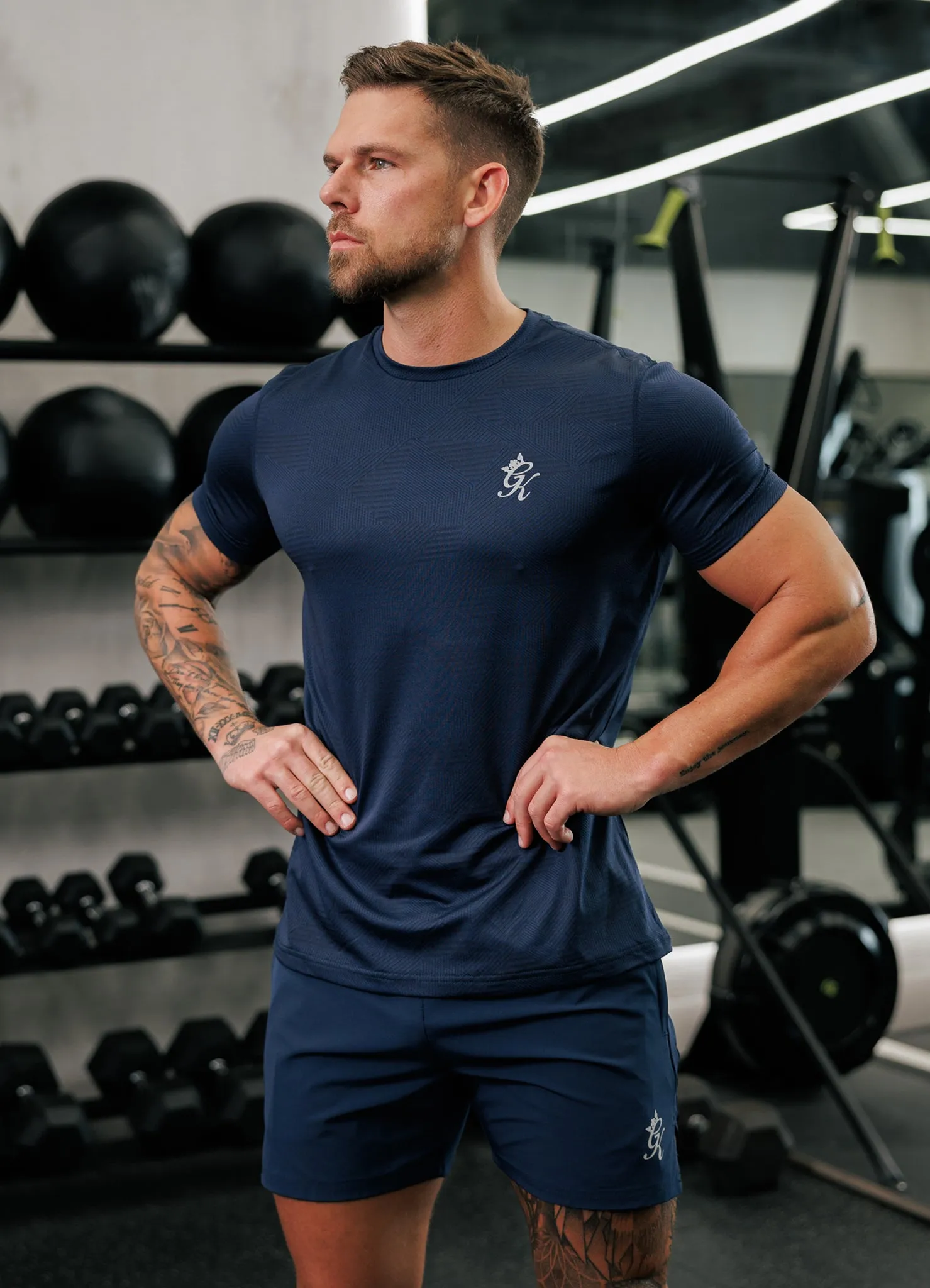 Gym King Geometric Knit 5" Short - Navy sold by The Gym King product image thumbnail 3