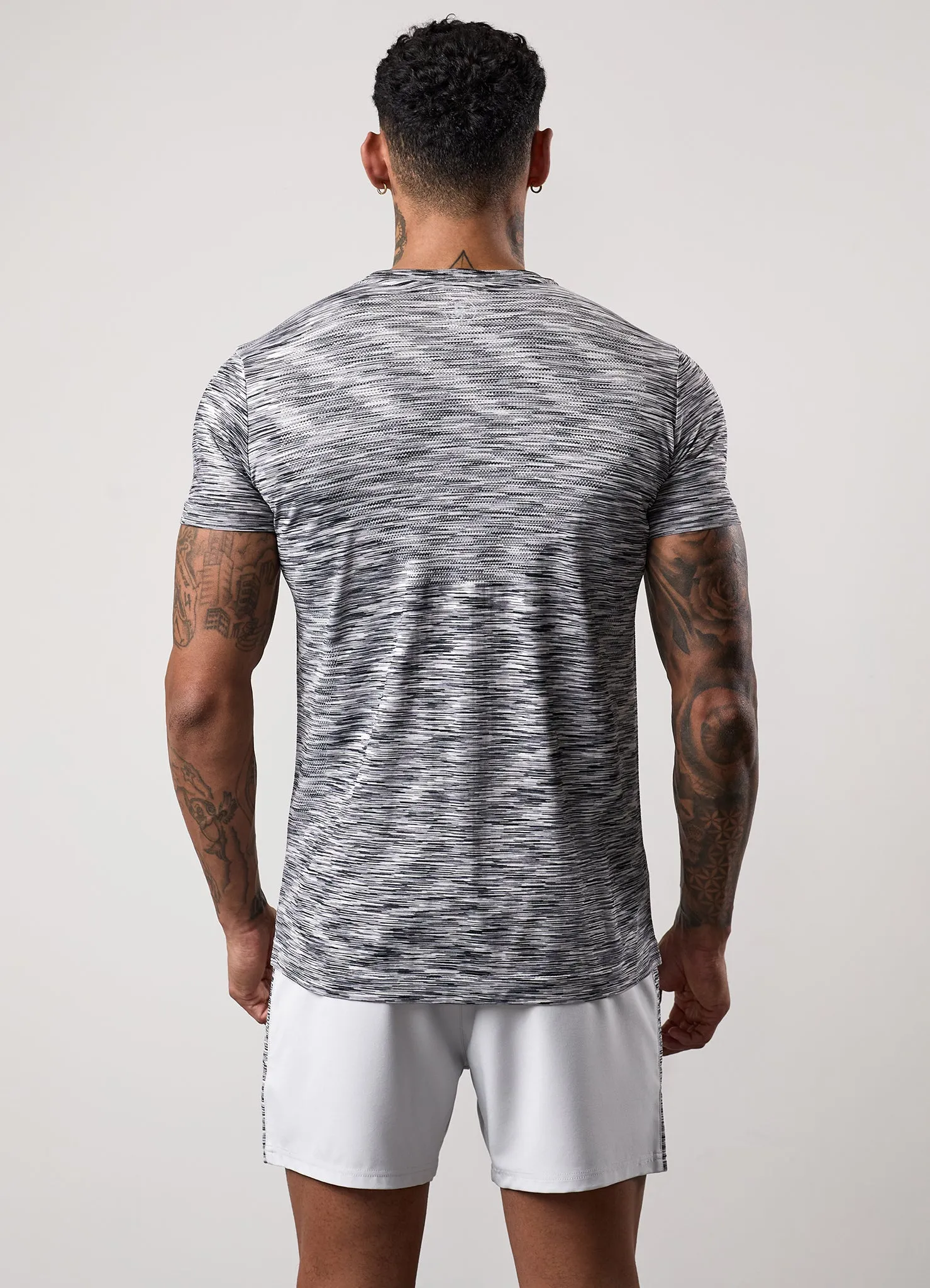 Gym King Seamless Space Dye Tee - Light Grey/Black sold by The Gym King product image thumbnail 4