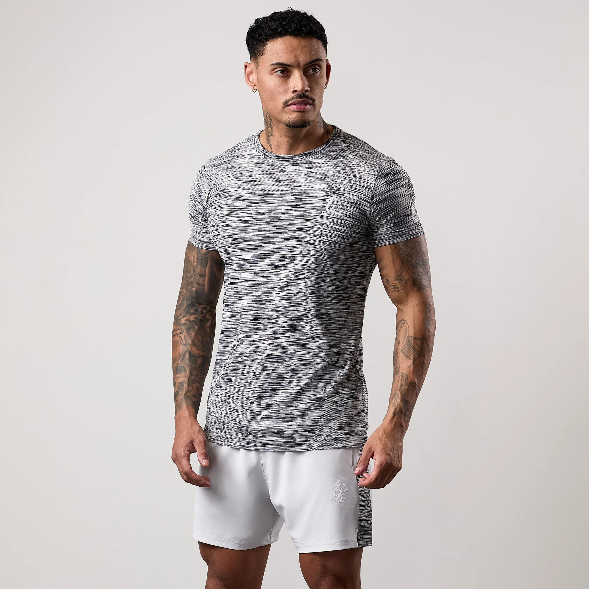 Gym King Seamless Space Dye Tee - Light Grey/Black sold by The Gym King product image thumbnail 2