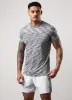 Gym King Seamless Space Dye Tee - Light Grey/Black sold by The Gym King