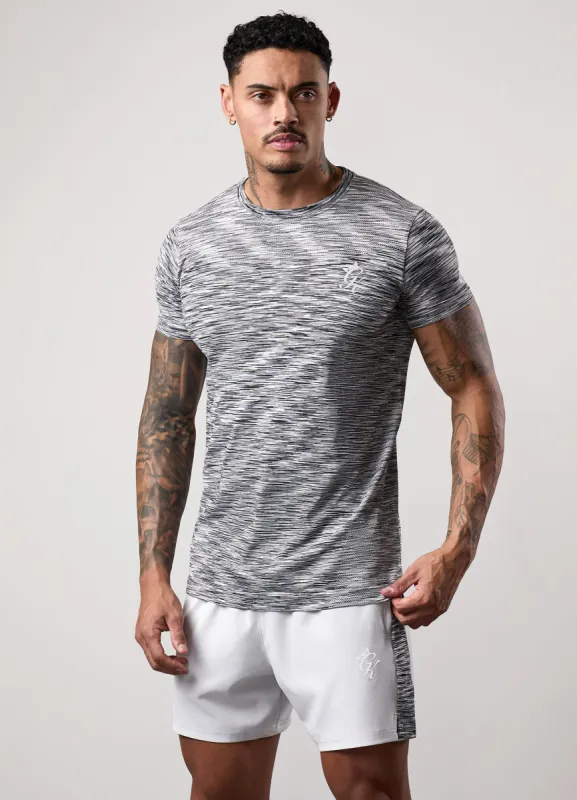 Gym King Seamless Space Dye Tee - Light Grey/Black sold by The Gym King