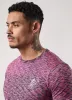 Gym King Seamless Space Dye Tee - Black/Pink sold by The Gym King