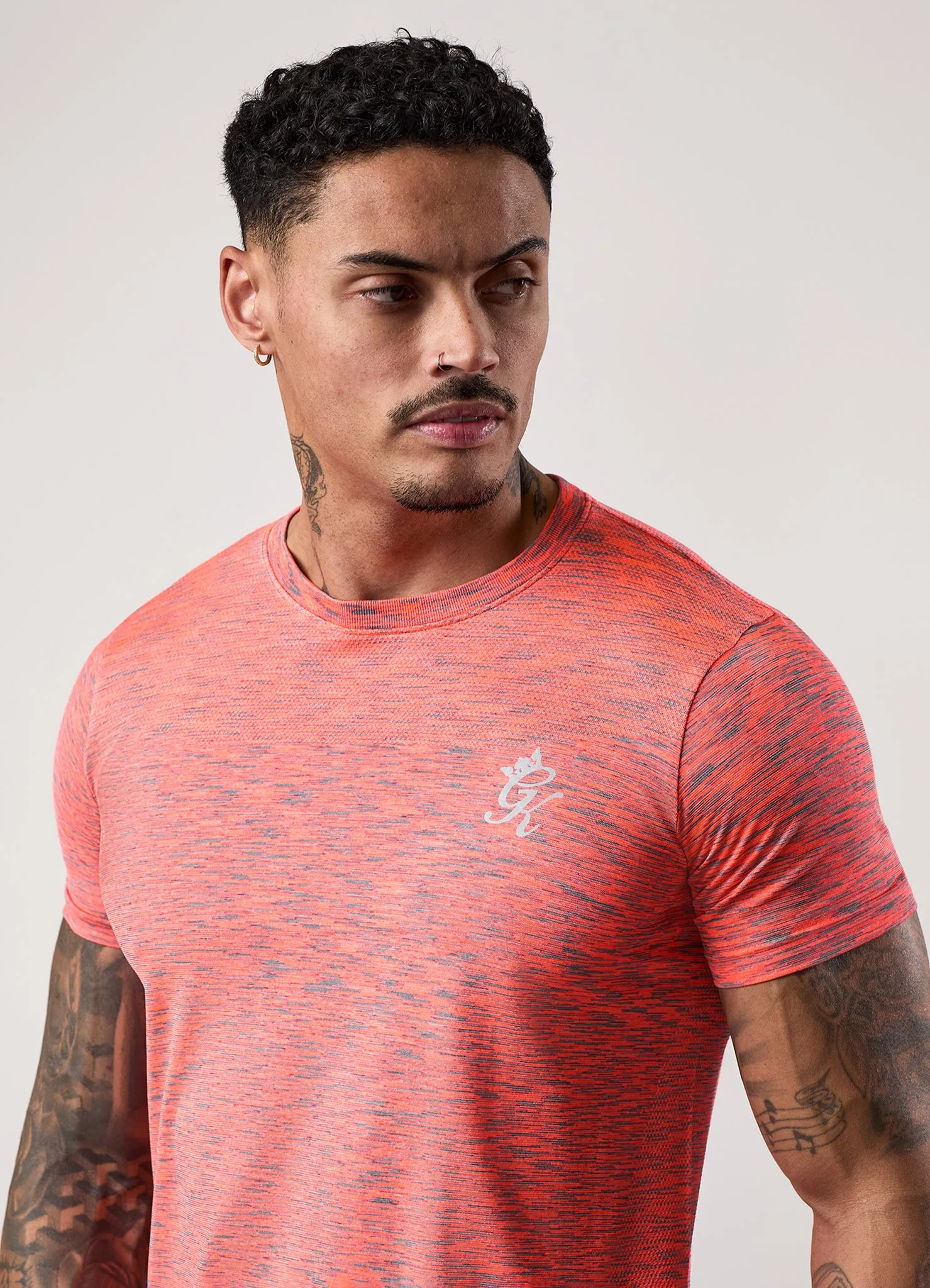 Gym King Seamless Space Dye Tee - Urban Grey/Coral sold by The Gym King product image thumbnail 3