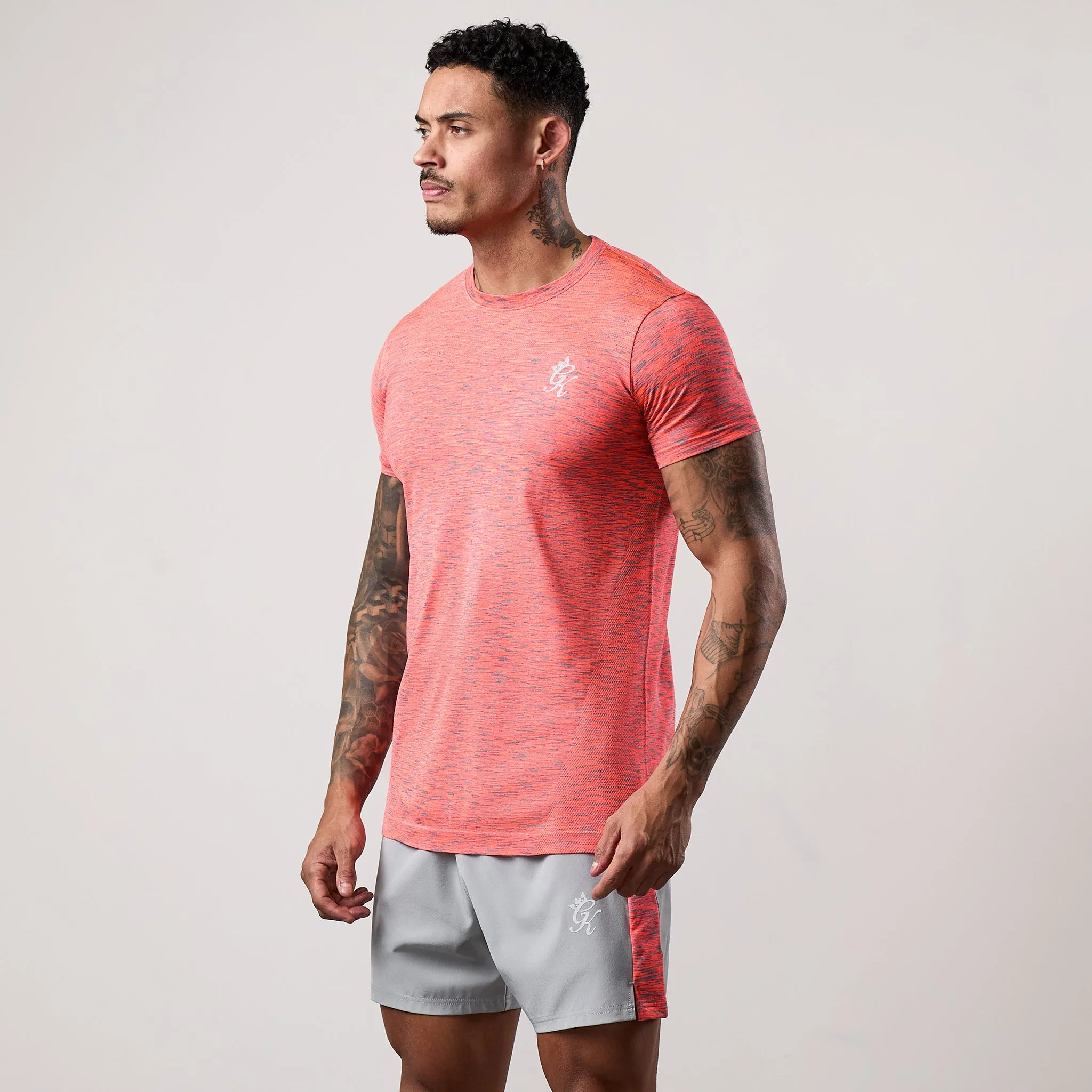 Gym King Seamless Space Dye Tee - Urban Grey/Coral sold by The Gym King product image thumbnail 2