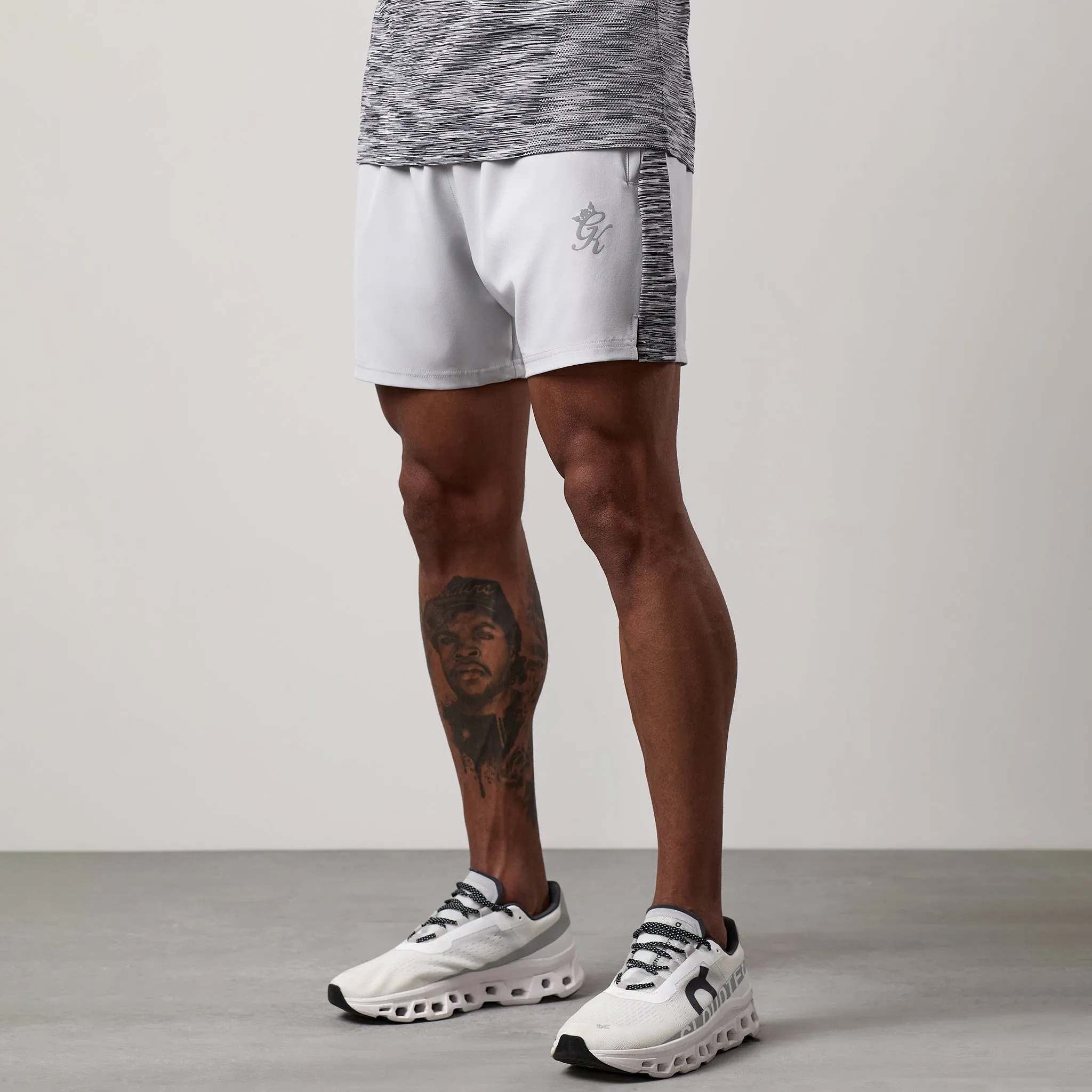 Gym King Space Dye Panel 5" Short - Light Grey/Black sold by The Gym King product image thumbnail 2