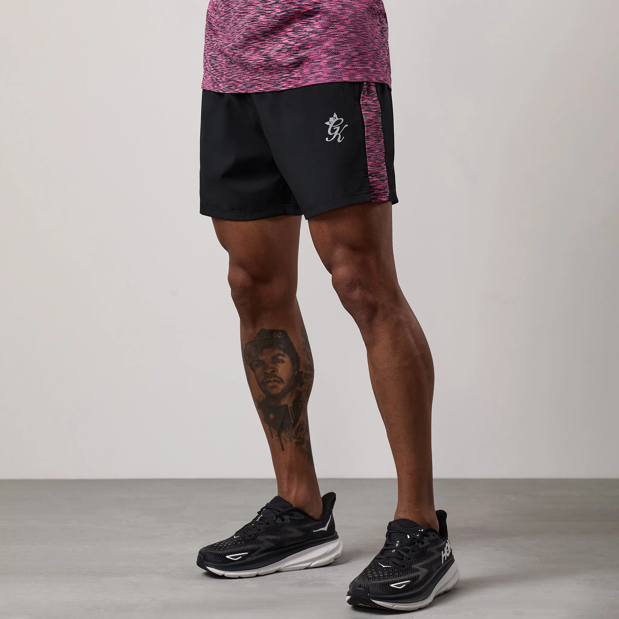 Gym King Space Dye Panel 5" Short - Black/Pink sold by The Gym King product image thumbnail 2