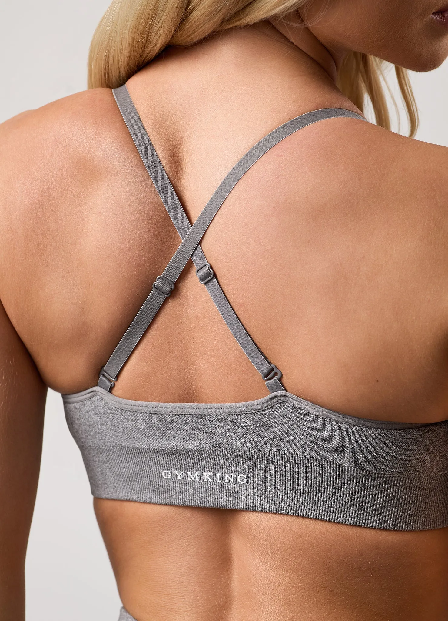 Gym King Sculpt Marl Seamless Scrunch Bra - Grey Marl sold by The Gym King product image thumbnail 4