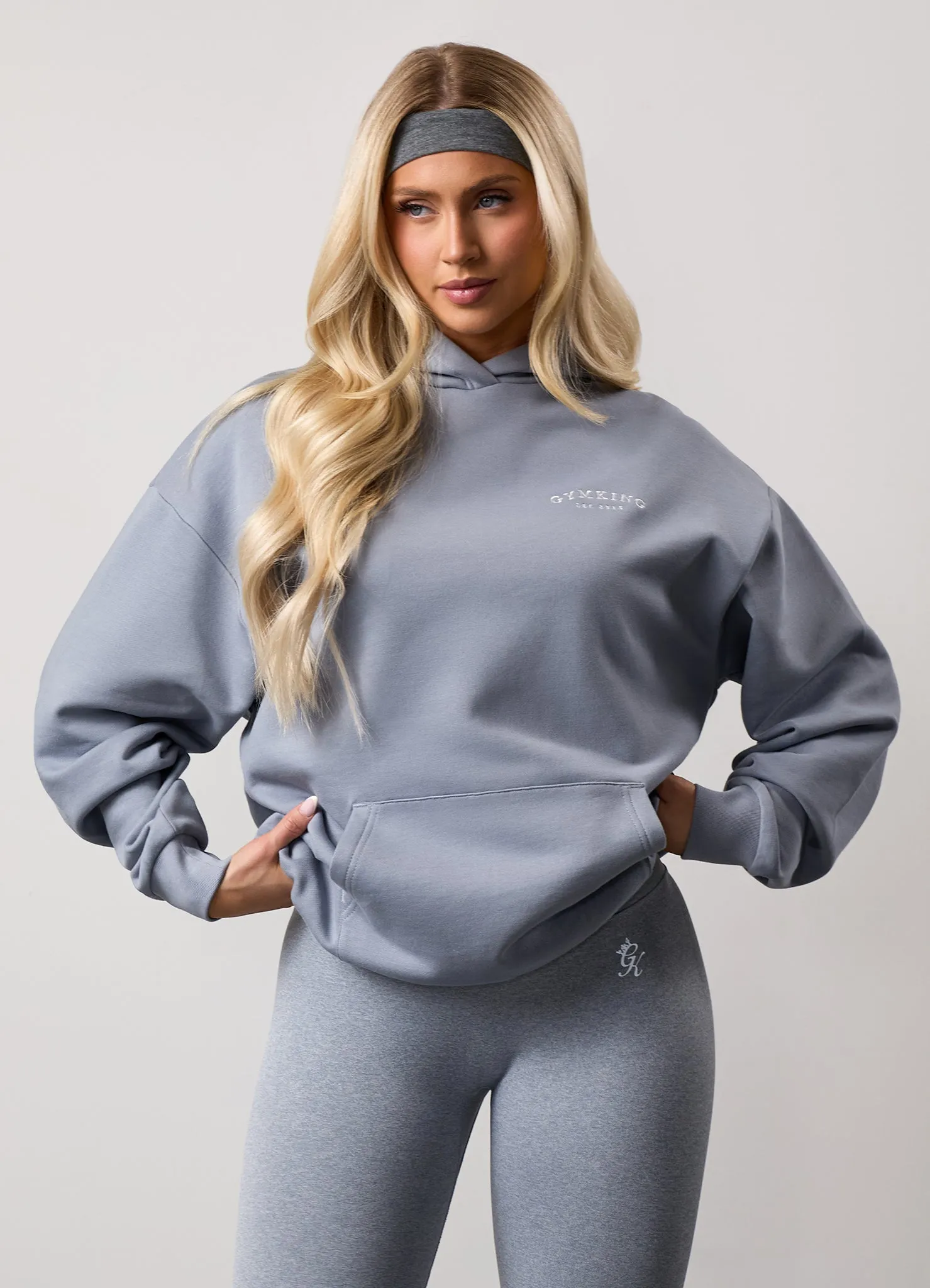 Gym King Compose Relaxed Fit Hood - Blue Mist sold by The Gym King product image thumbnail 3