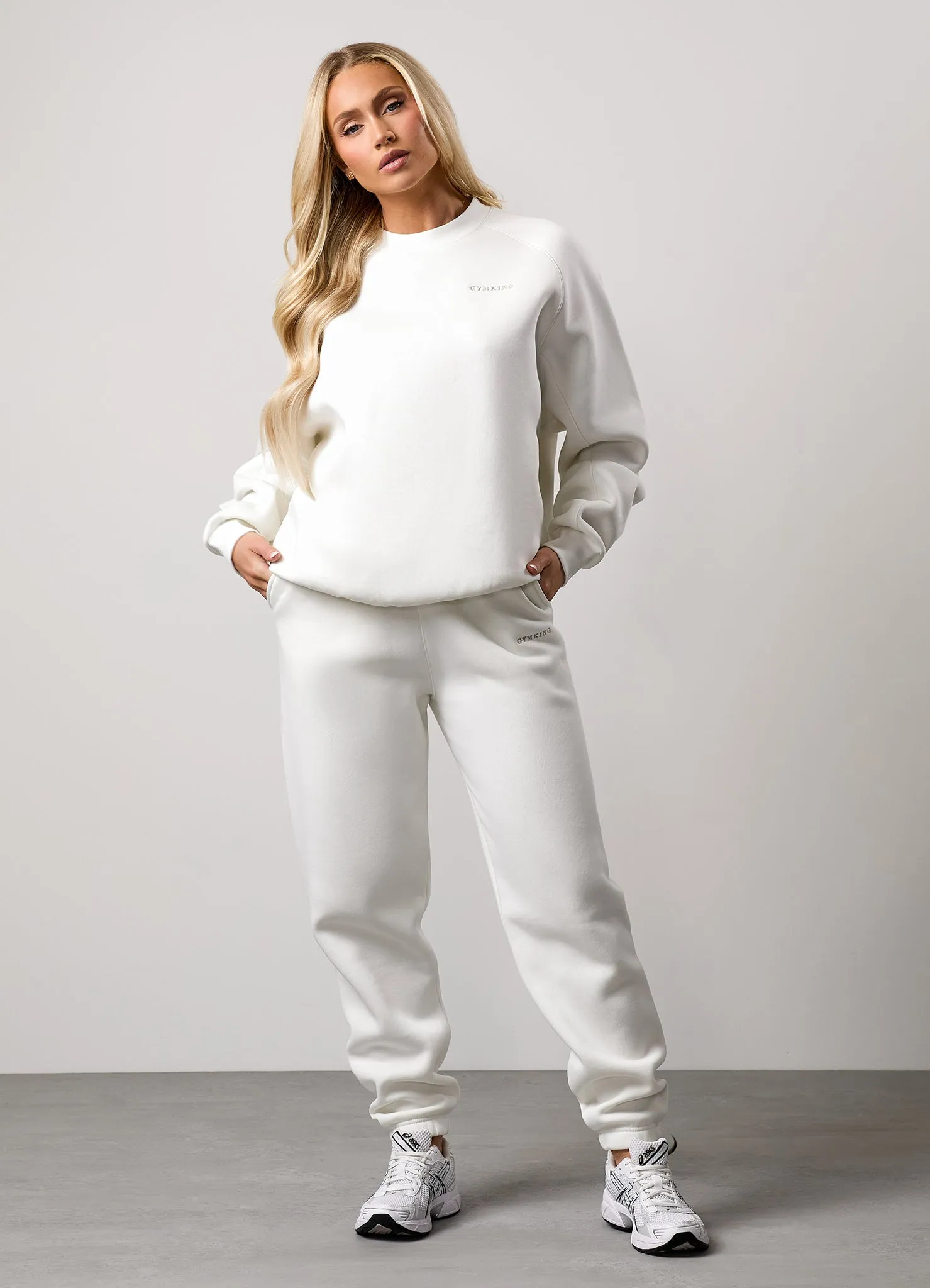 Gym King 365 Raglan Sleeve Crew Tracksuit - Cream sold by The Gym King