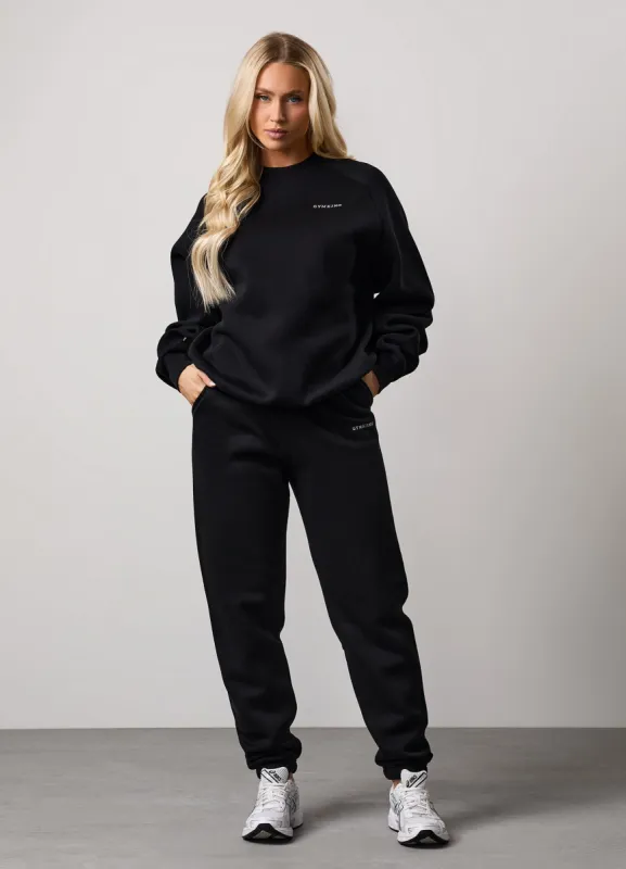 Gym King 365 Raglan Sleeve Crew Tracksuit - Black sold by The Gym King