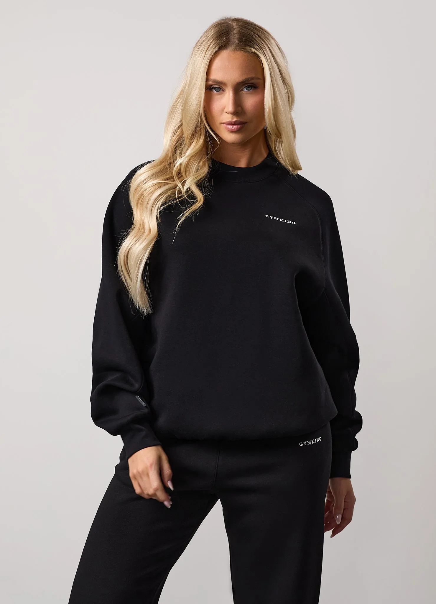 Gym King 365 Raglan Sleeve Crew - Black sold by The Gym King