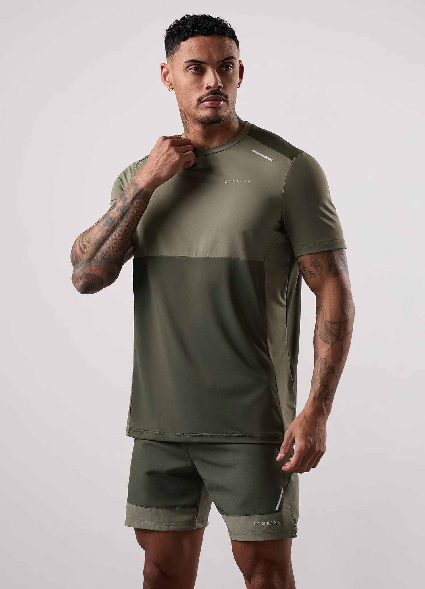 Gym King Advance Tee - Khaki Multi sold by The Gym King