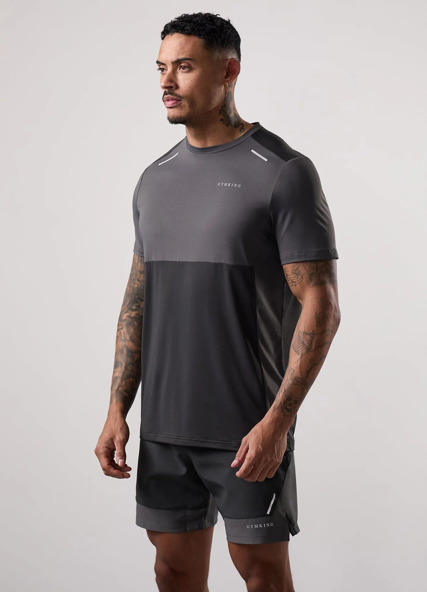 Gym King Advance Tee - Urban Grey/Fossil Grey sold by The Gym King