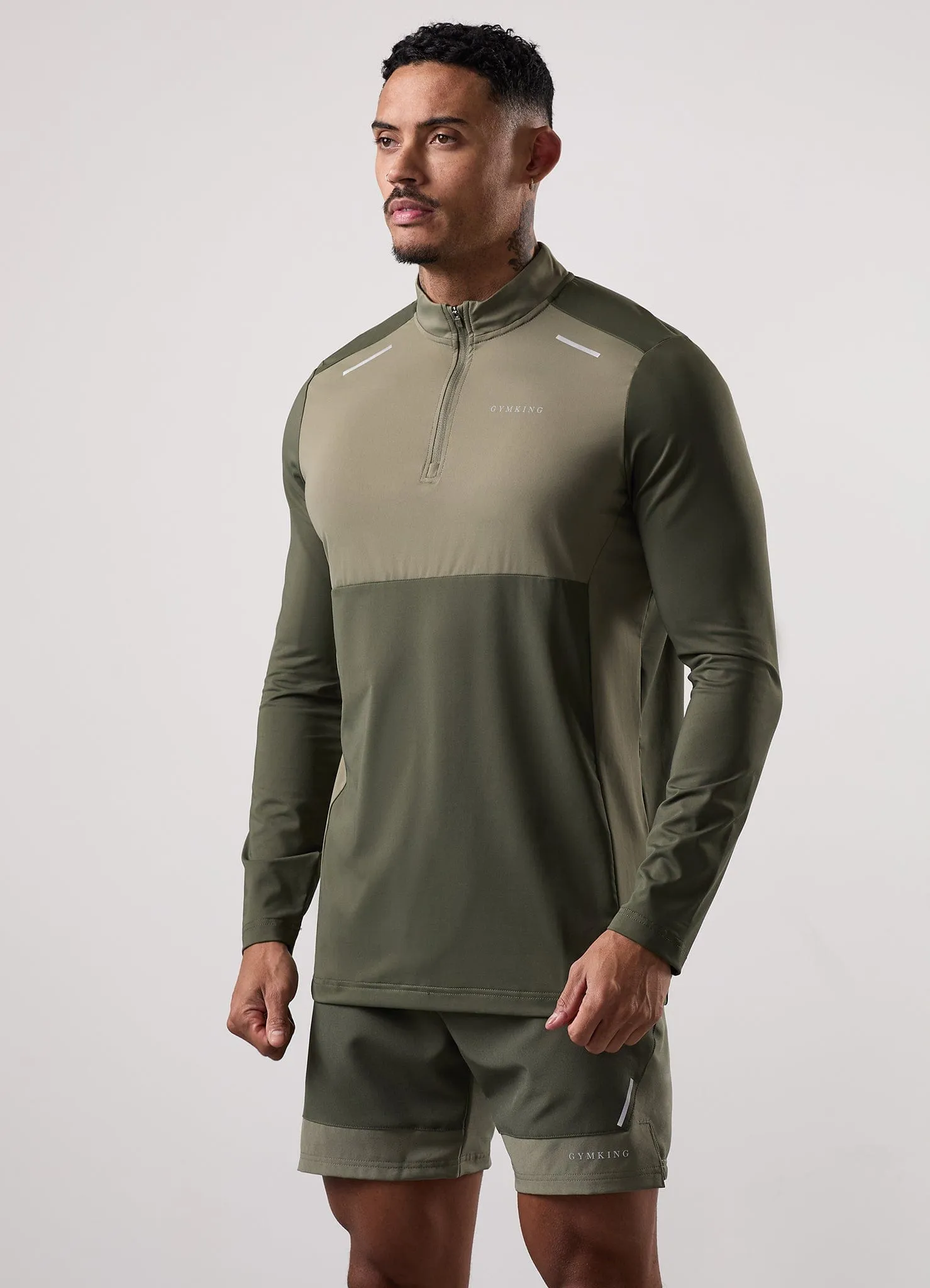 Gym King Advance 1/4 Zip - Khaki Multi sold by The Gym King