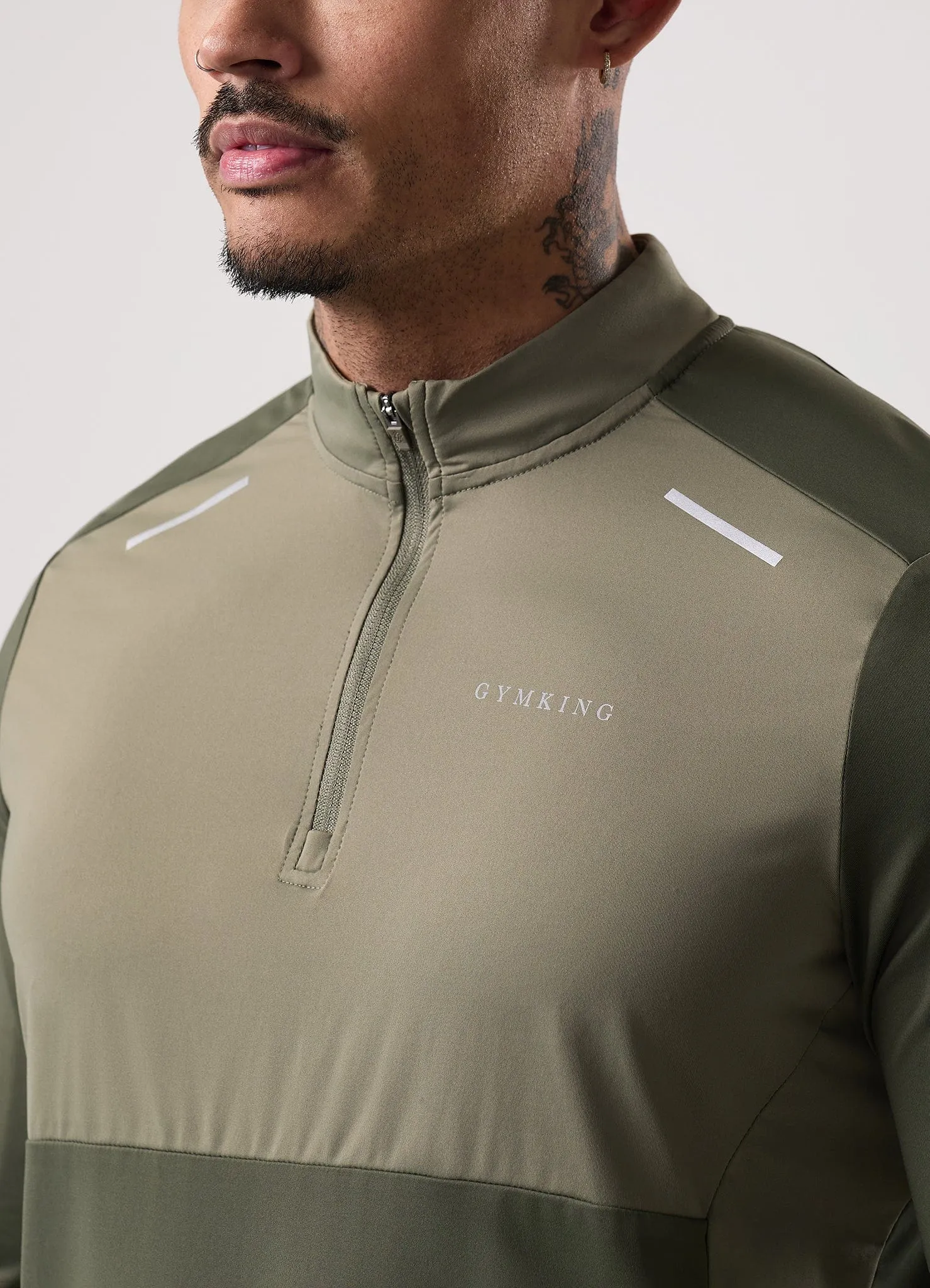 Gym King Advance 1/4 Zip - Khaki Multi sold by The Gym King product image thumbnail 3