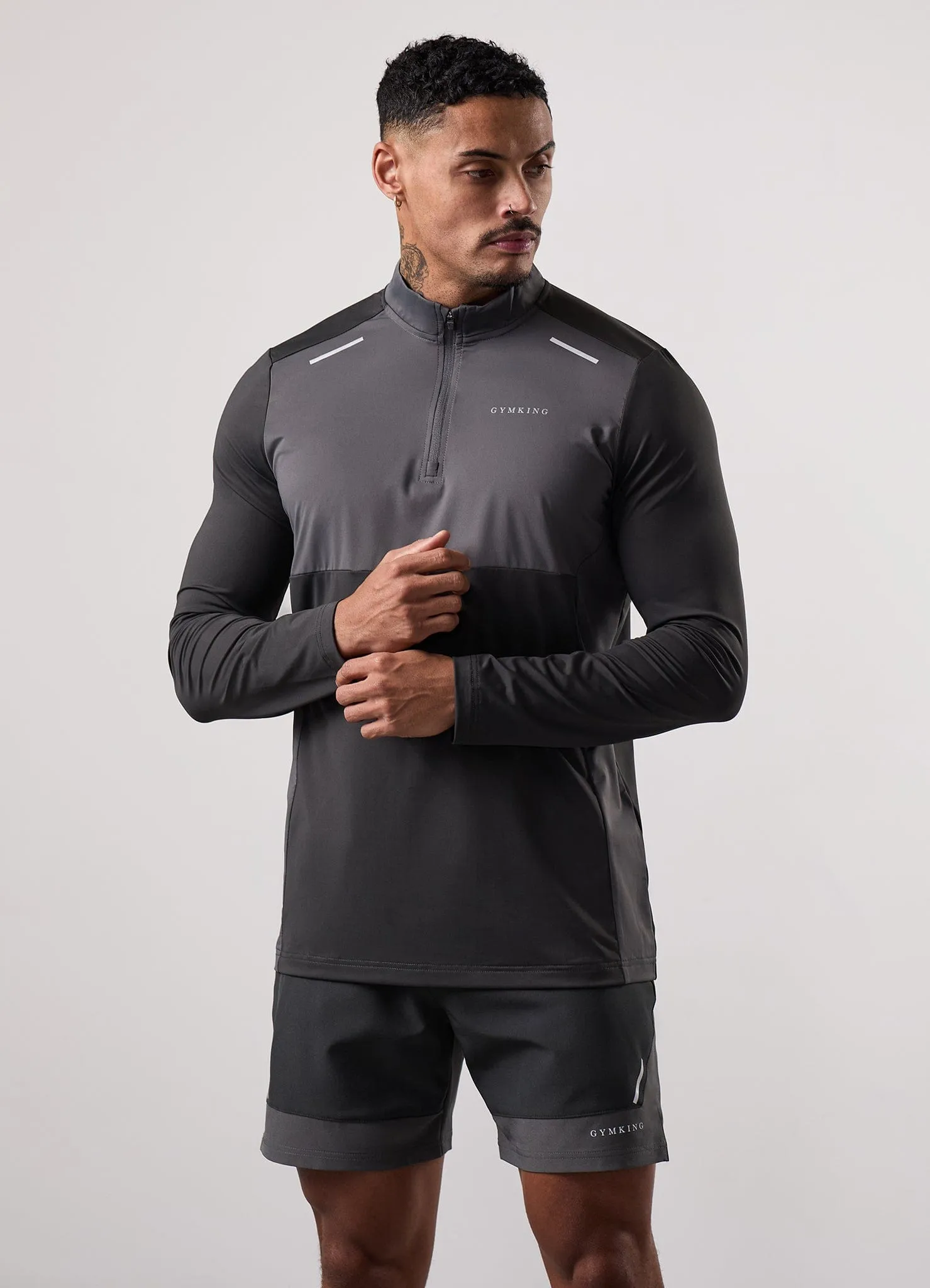 Gym King Advance 1/4 Zip - Urban Grey/Fossil Grey sold by The Gym King