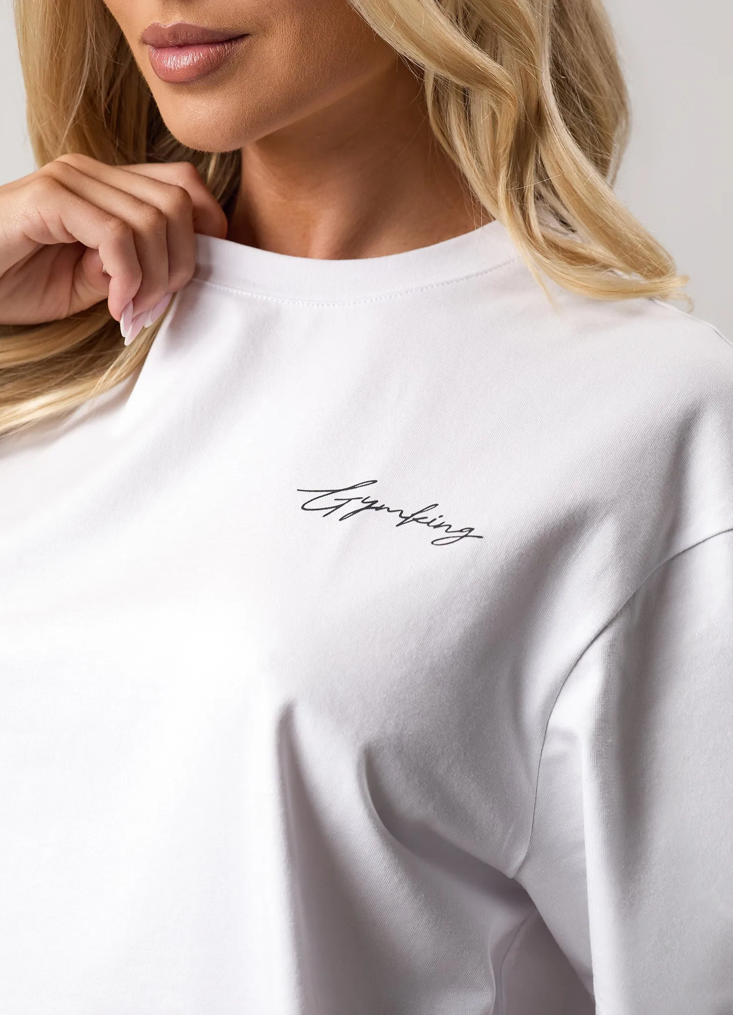 Gym King Reset Boyfriend Tee - White/Midnight Blue sold by The Gym King product image thumbnail 5