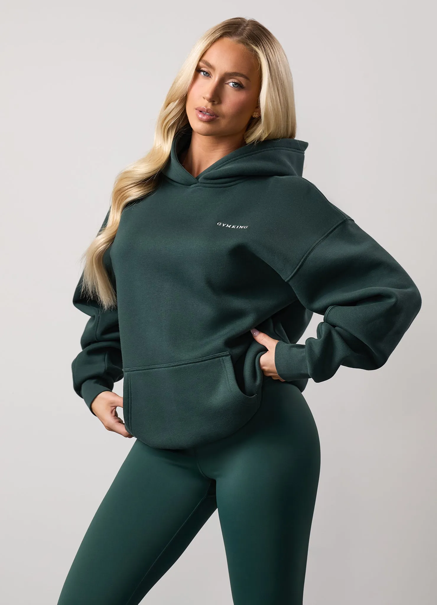 Gym King 365 Relaxed Fit Fleece Hood - Deep Forest Green sold by The Gym King