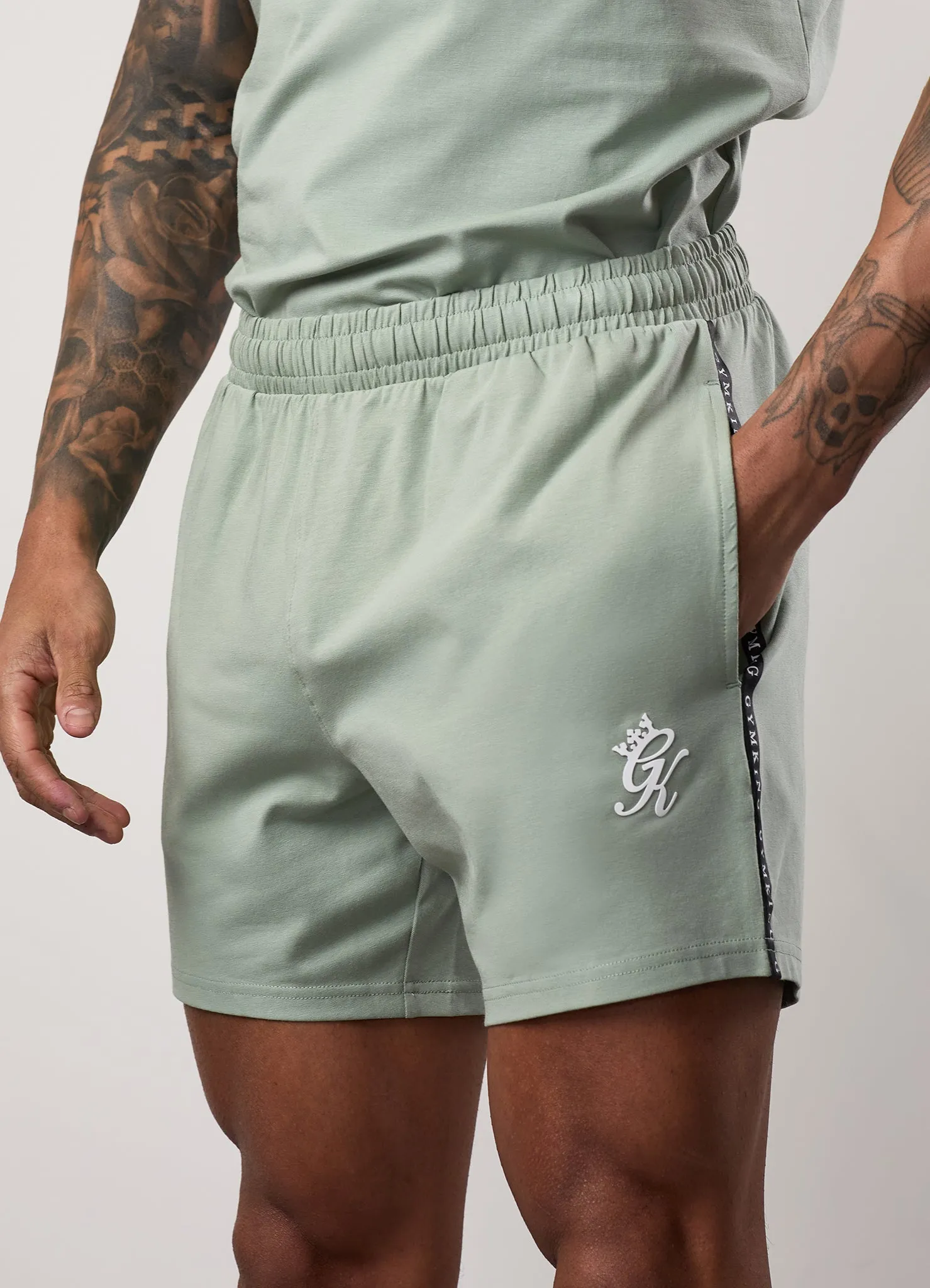 Gym King Taped Jersey Short - Frosted Sage sold by The Gym King product image thumbnail 5