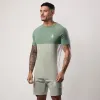 Gym King Contrast Panel Tee -  Fern Green/Soft Khaki/White sold by The Gym King