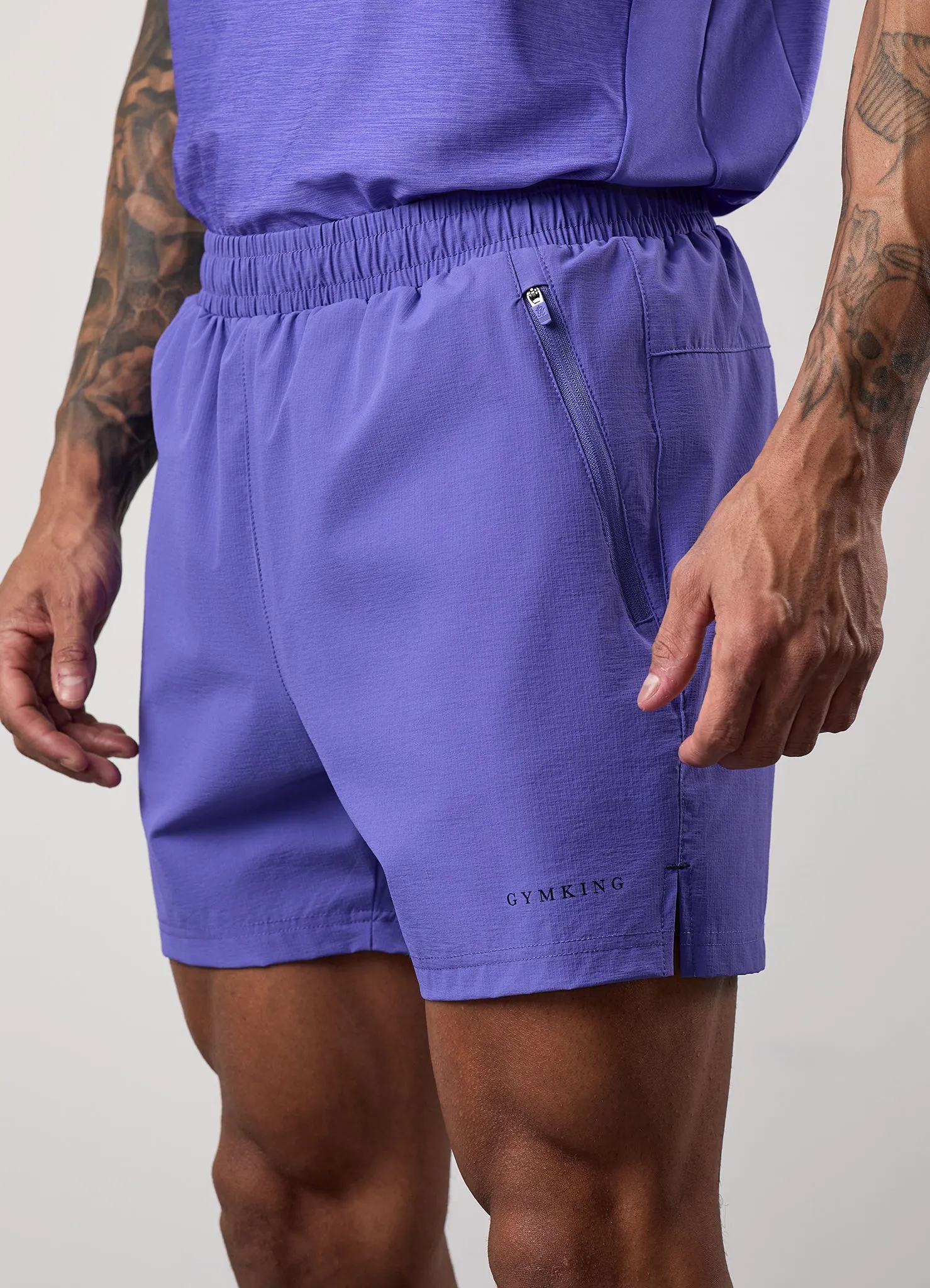 Gym King Fusion Hybrid 5" Short - Grape sold by The Gym King