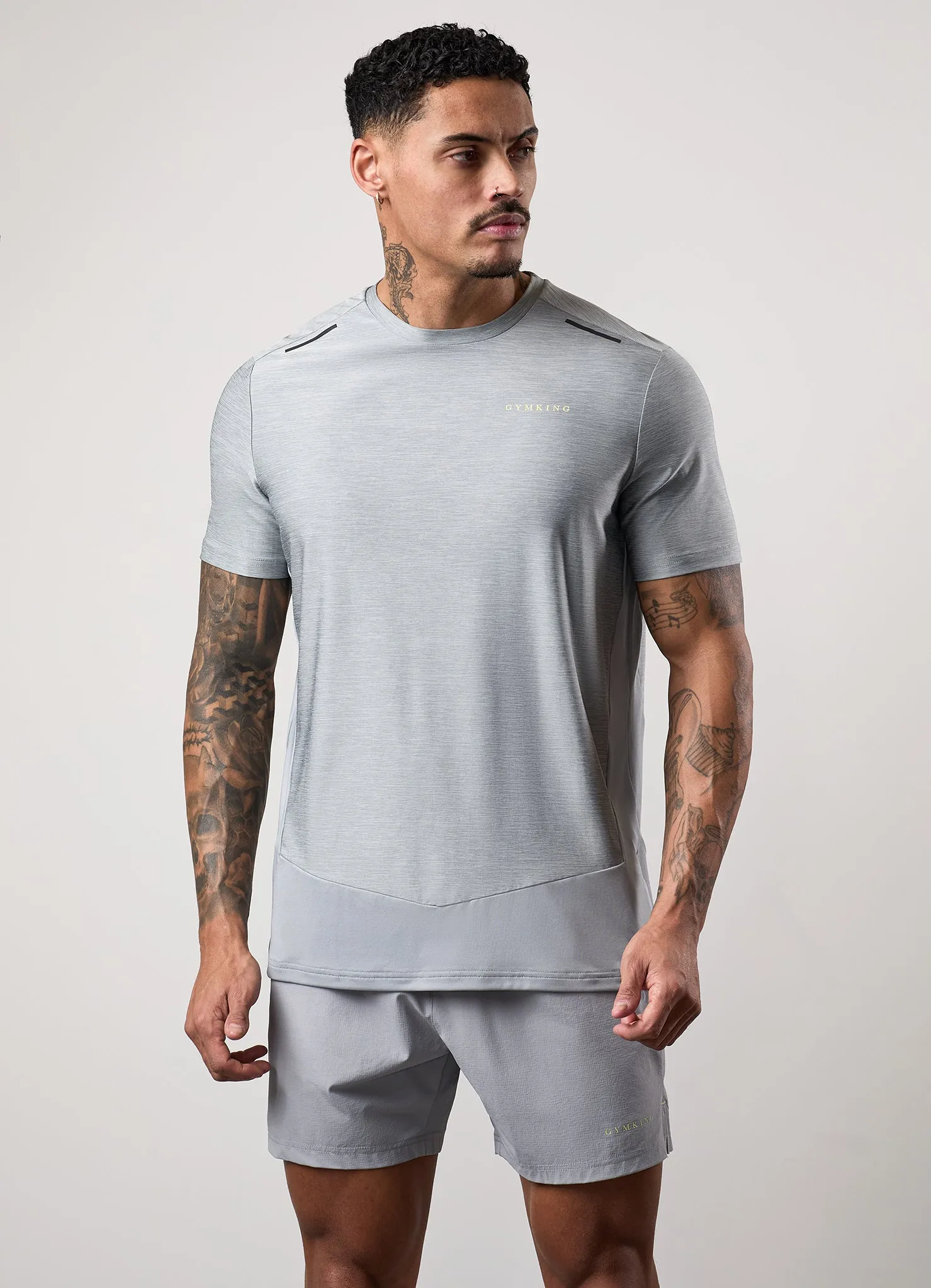 Gym King Fusion Hybrid Tee - Silver Grey sold by The Gym King