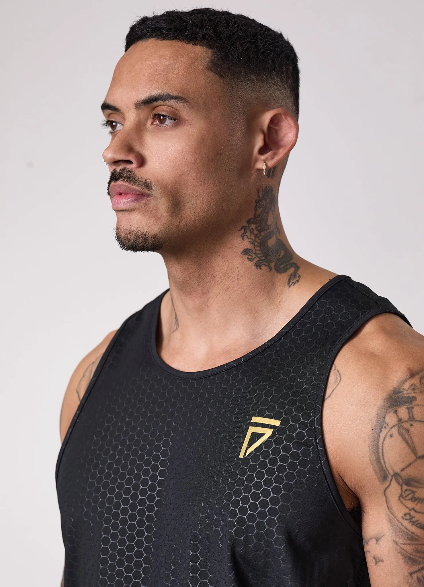 Gym King Fight Division Debossed Training Vest - Black/Gold sold by The Gym King product image thumbnail 4