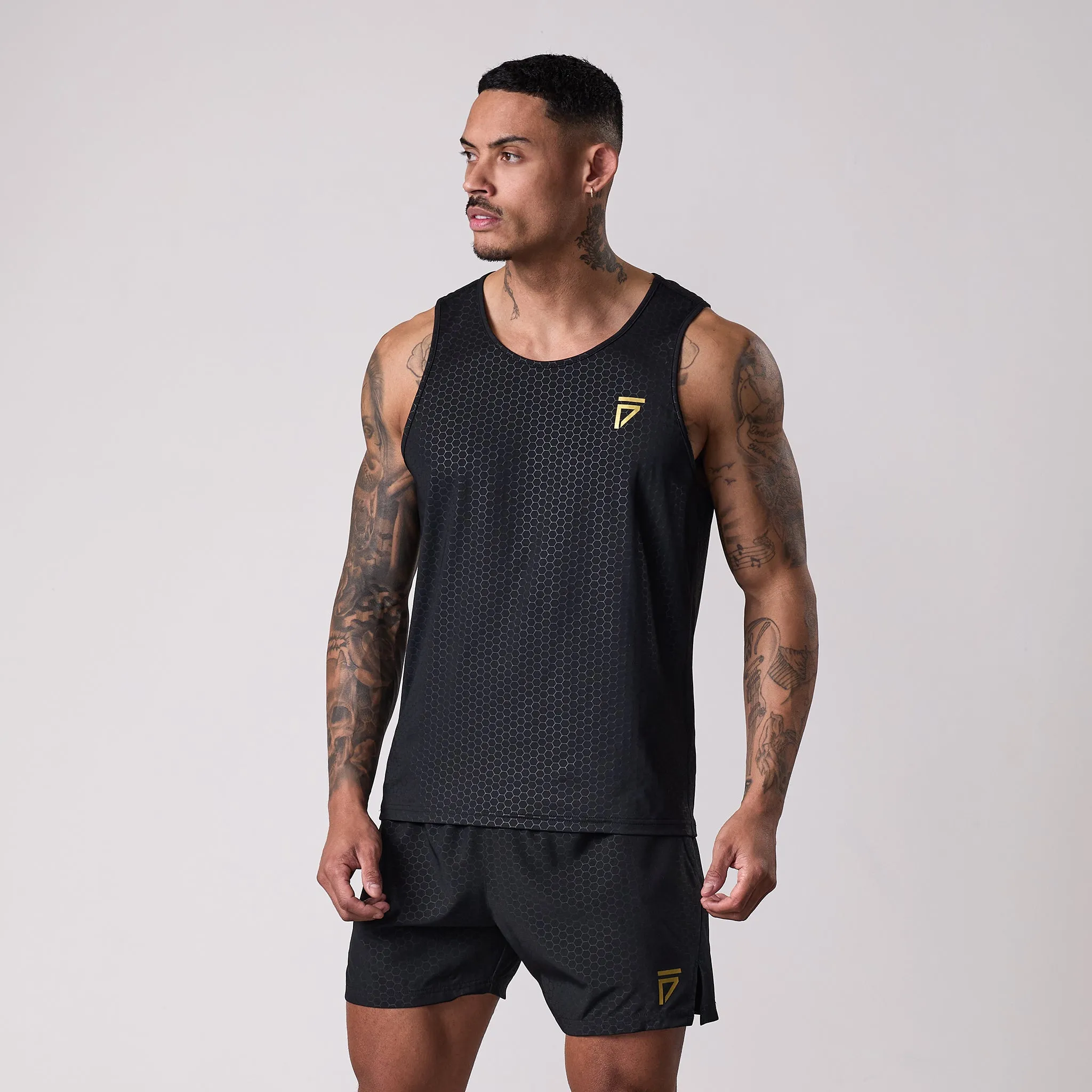 Gym King Fight Division Debossed Training Vest - Black/Gold sold by The Gym King product image thumbnail 2