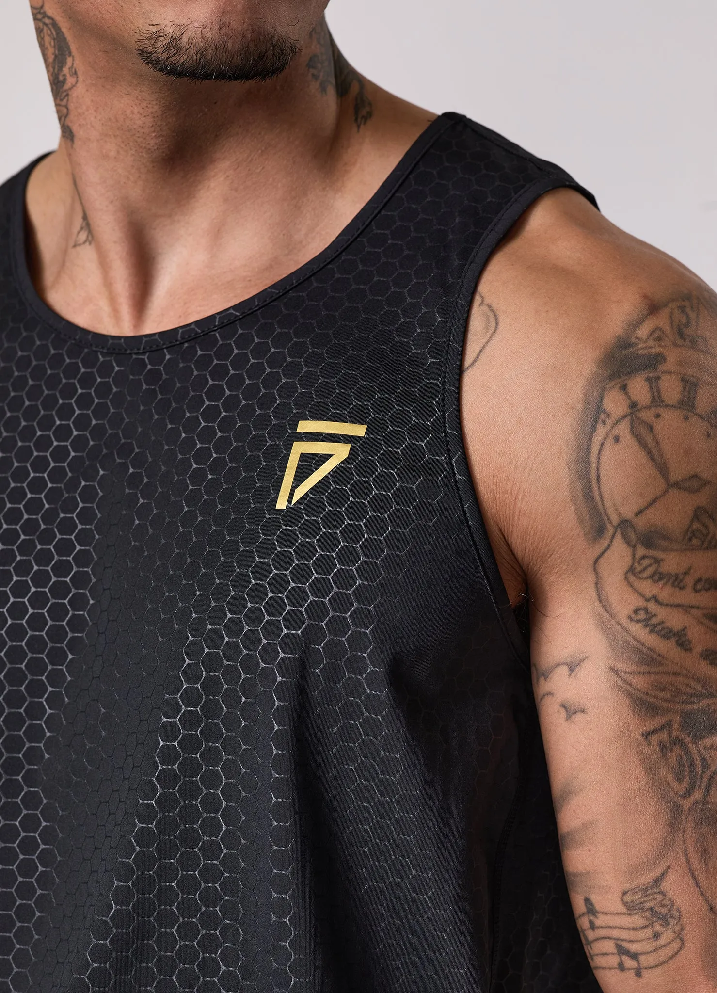 Gym King Fight Division Debossed Training Vest - Black/Gold sold by The Gym King product image thumbnail 5