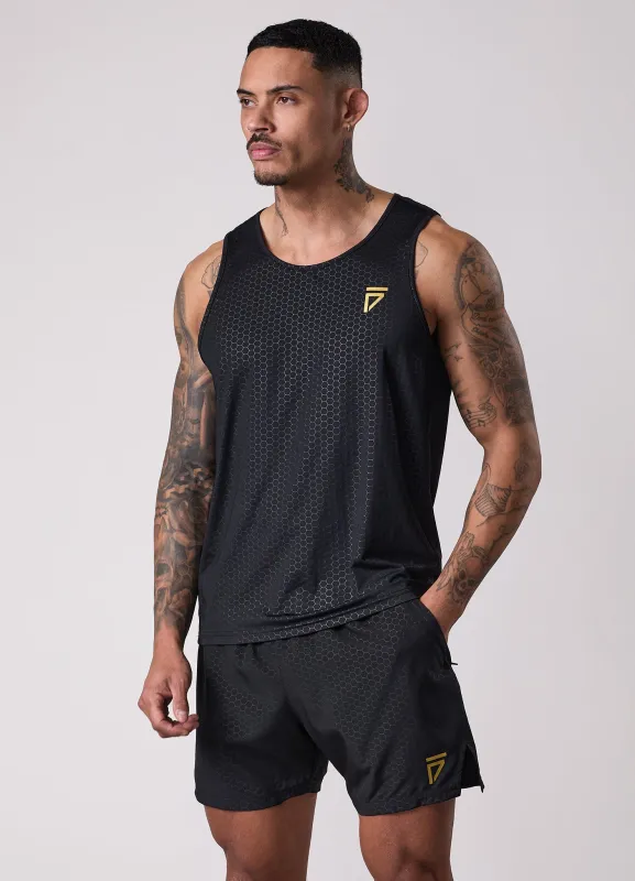 Gym King Fight Division Debossed Training Vest - Black/Gold sold by The Gym King