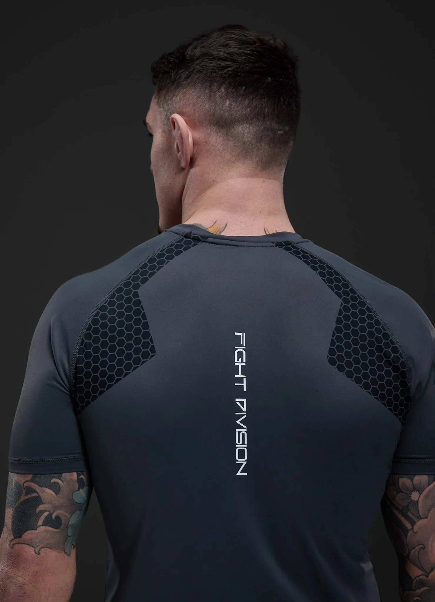 Gym King Fight Division Combat Short Sleeve Rash Guard - Graphite sold by The Gym King product image thumbnail 3