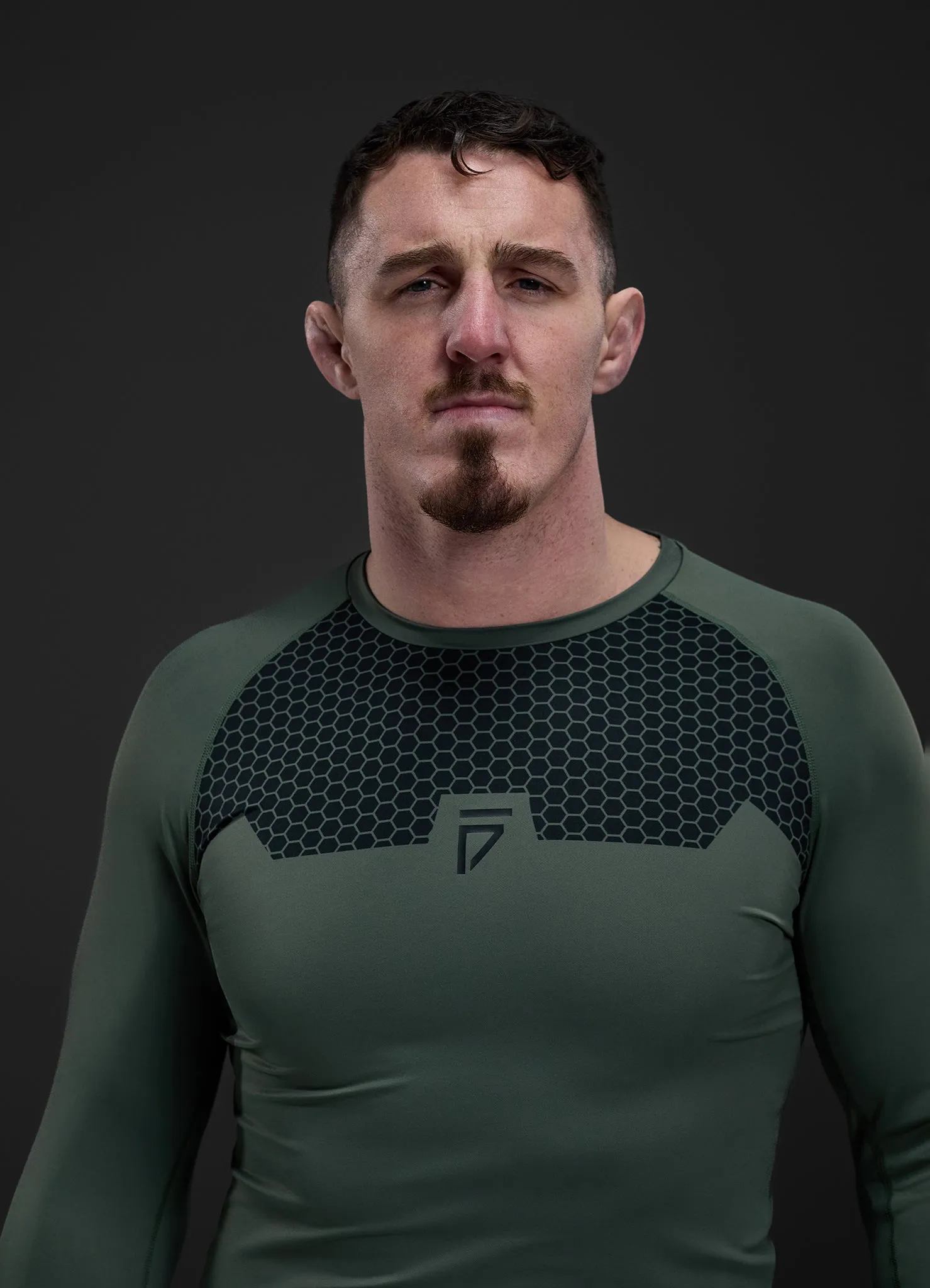 Gym King Fight Division Combat Long Sleeve Rash Guard - Deep Olive sold by The Gym King product image thumbnail 5