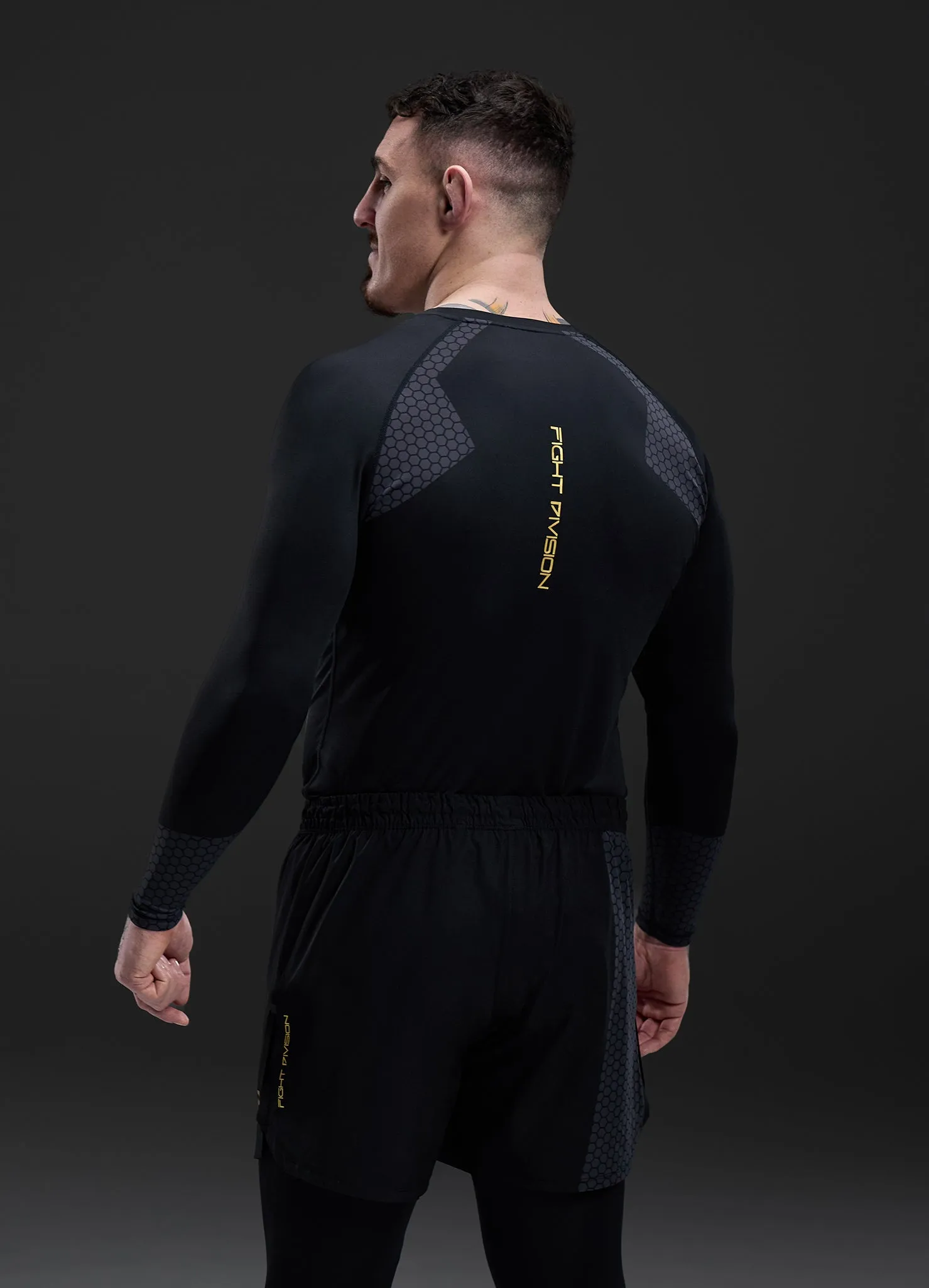 Gym King Fight Division Combat Long Sleeve Rash Guard - Black sold by The Gym King product image thumbnail 3