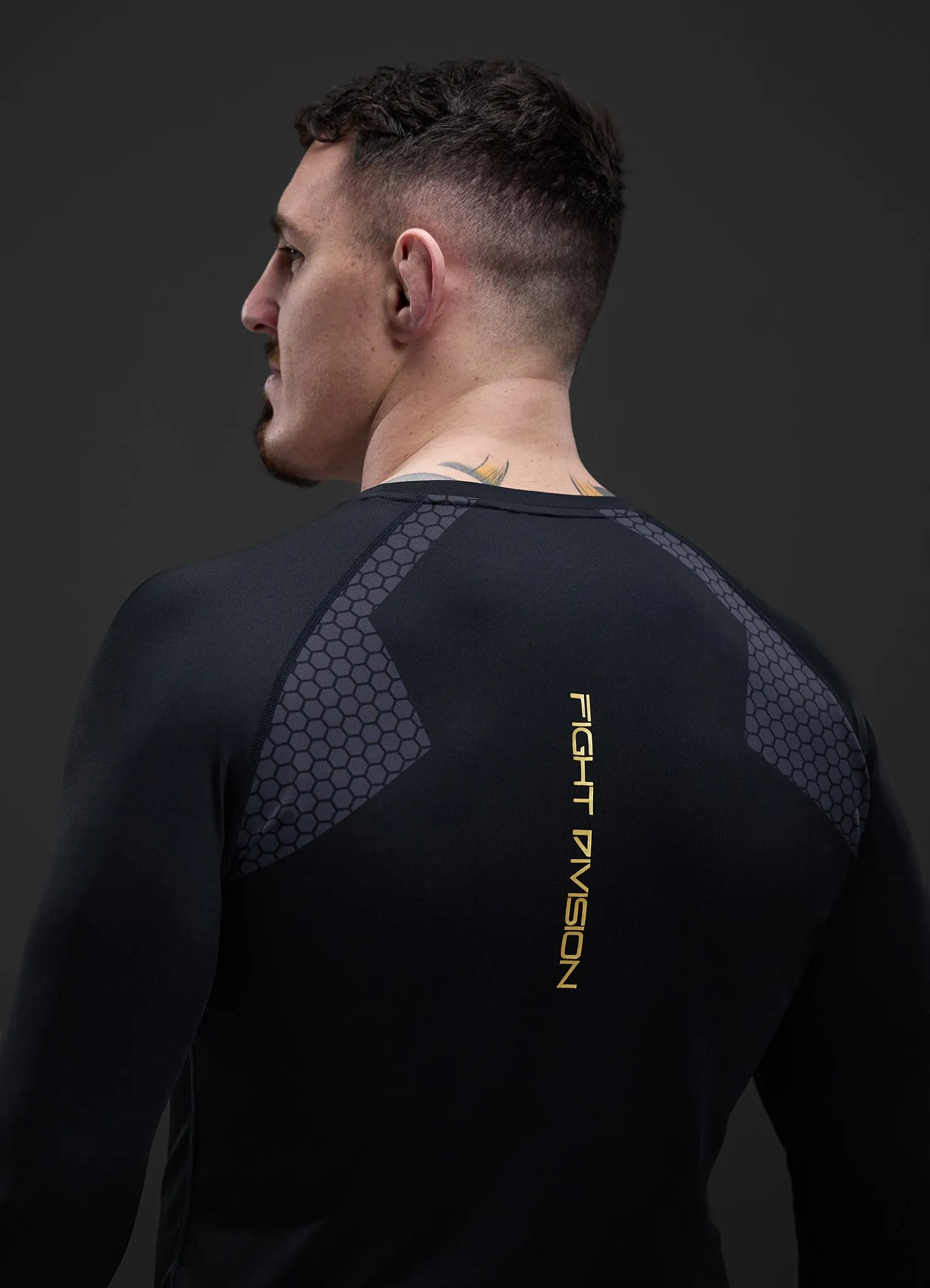 Gym King Fight Division Combat Long Sleeve Rash Guard - Black sold by The Gym King product image thumbnail 4
