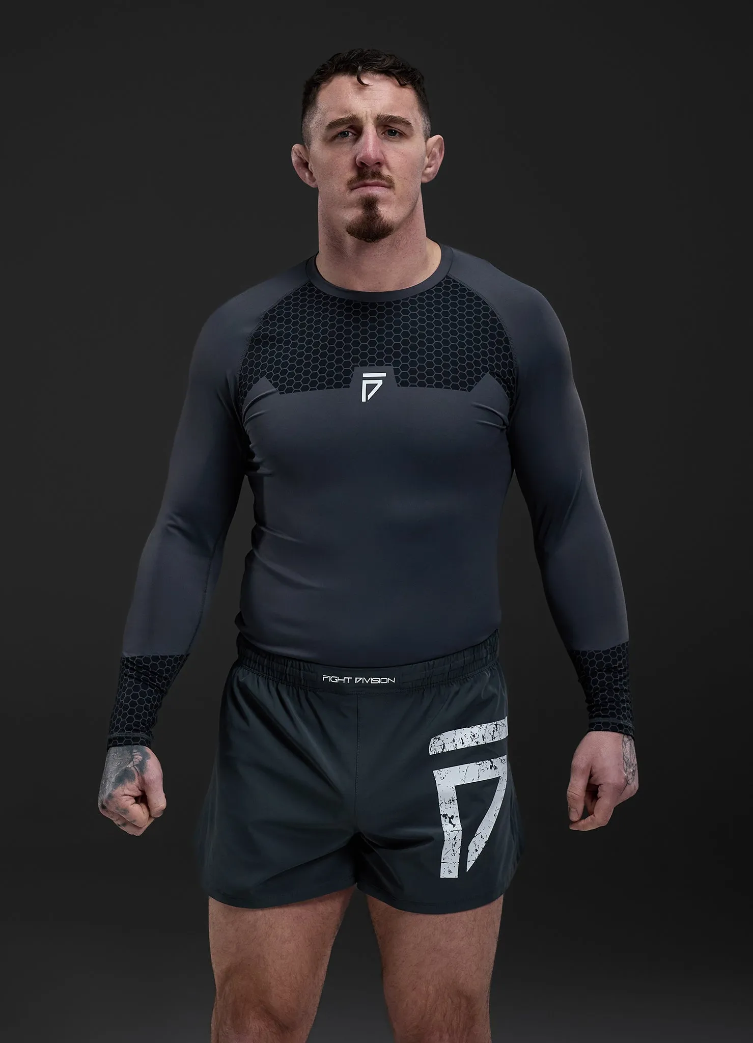 Gym King Fight Division Combat Long Sleeve Rash Guard - Graphite sold by The Gym King product image thumbnail 5