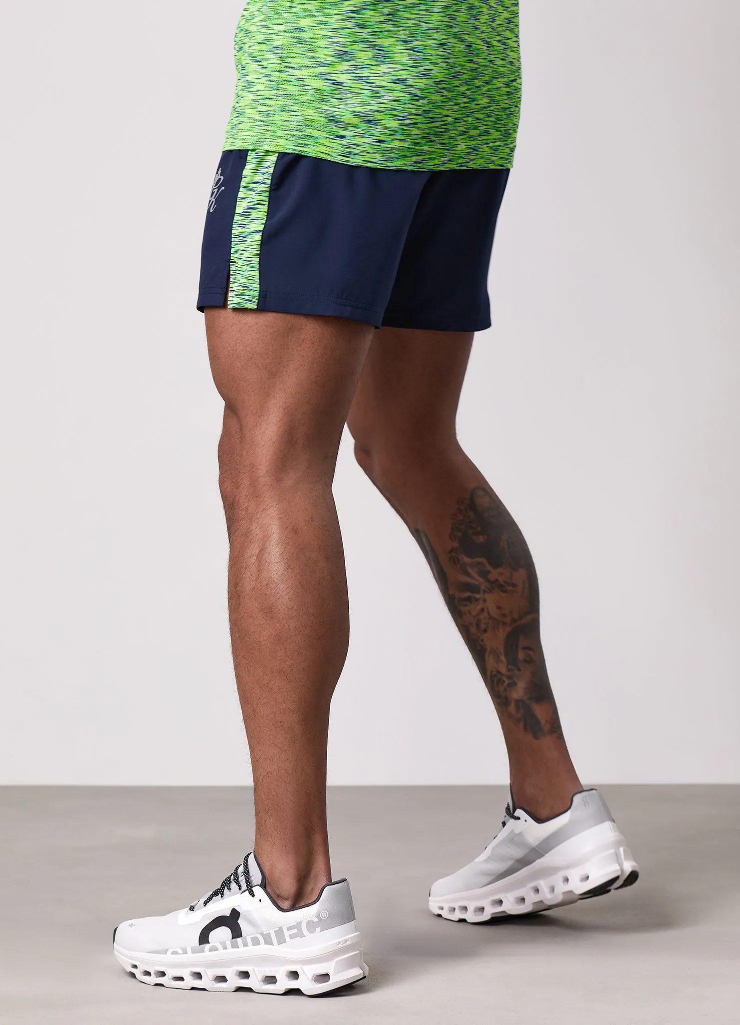 Gym King Space Dye Panel 5" Short - Navy/Lime/Navy Grindle sold by The Gym King product image thumbnail 4