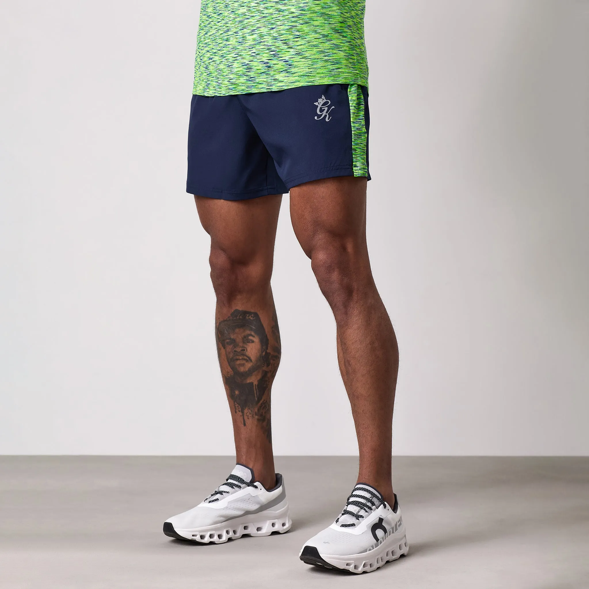 Gym King Space Dye Panel 5" Short - Navy/Lime/Navy Grindle sold by The Gym King product image thumbnail 2